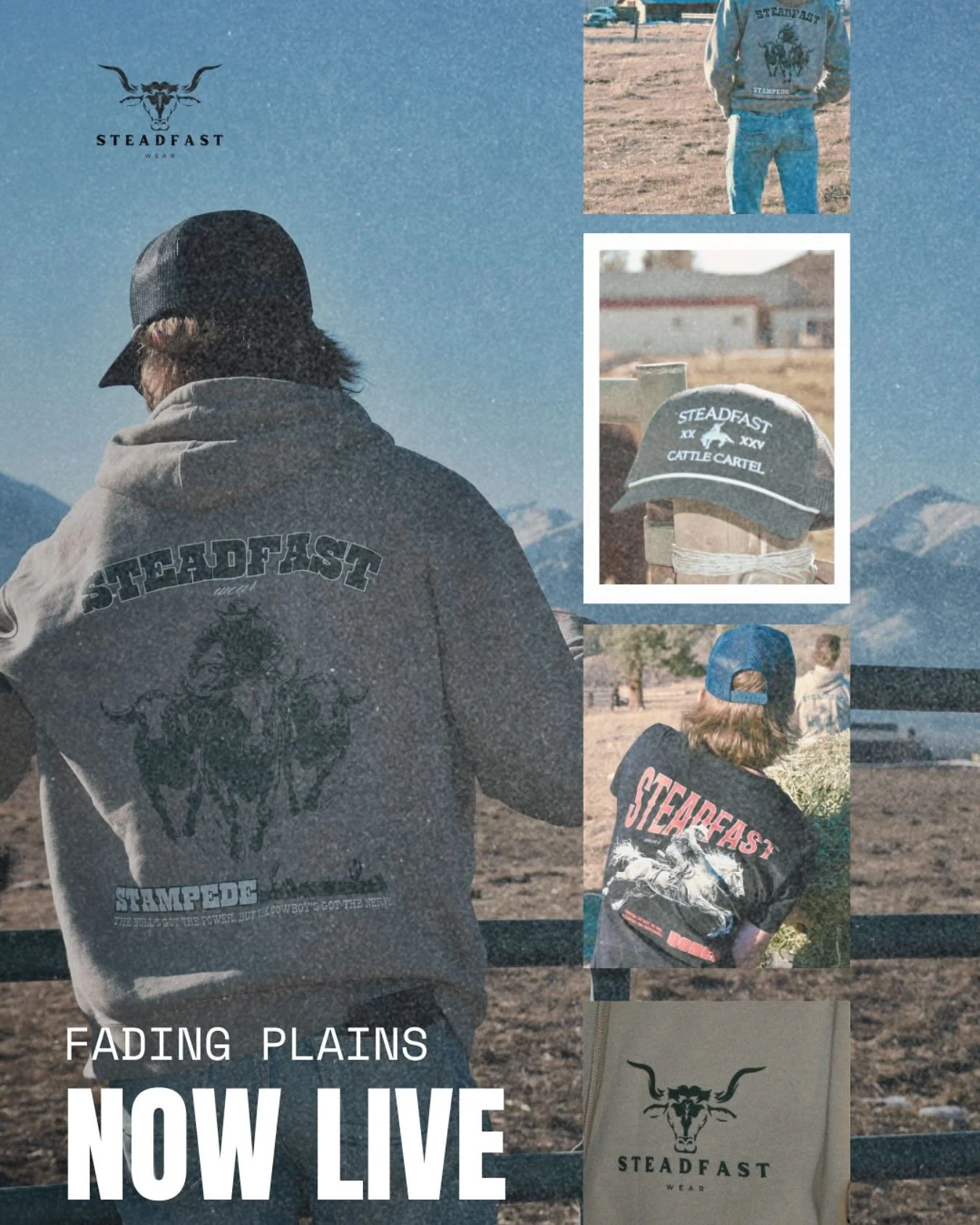 LIVE NOW: The Fading Plains Drop 

The wait is over&mdash;our first collection is officially here. Tap the link in our bio to shop before they&rsquo;re gone!  #Steadfast #FadingPlains #WesternWear