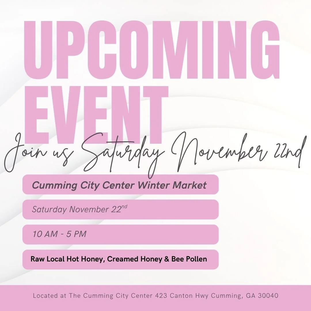 We are thrilled to announce our final market of the year! @cummingcitycentermarket 
This one day event will be filled with holiday cheer as Santa joins us to celebrate the season. Find us at the @beehaven.buzz booth to stock up on Christmas gifts and