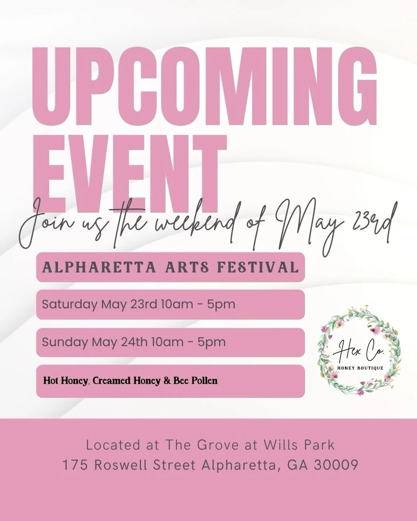 Find us this weekend at the Alpharetta Arts Festival!