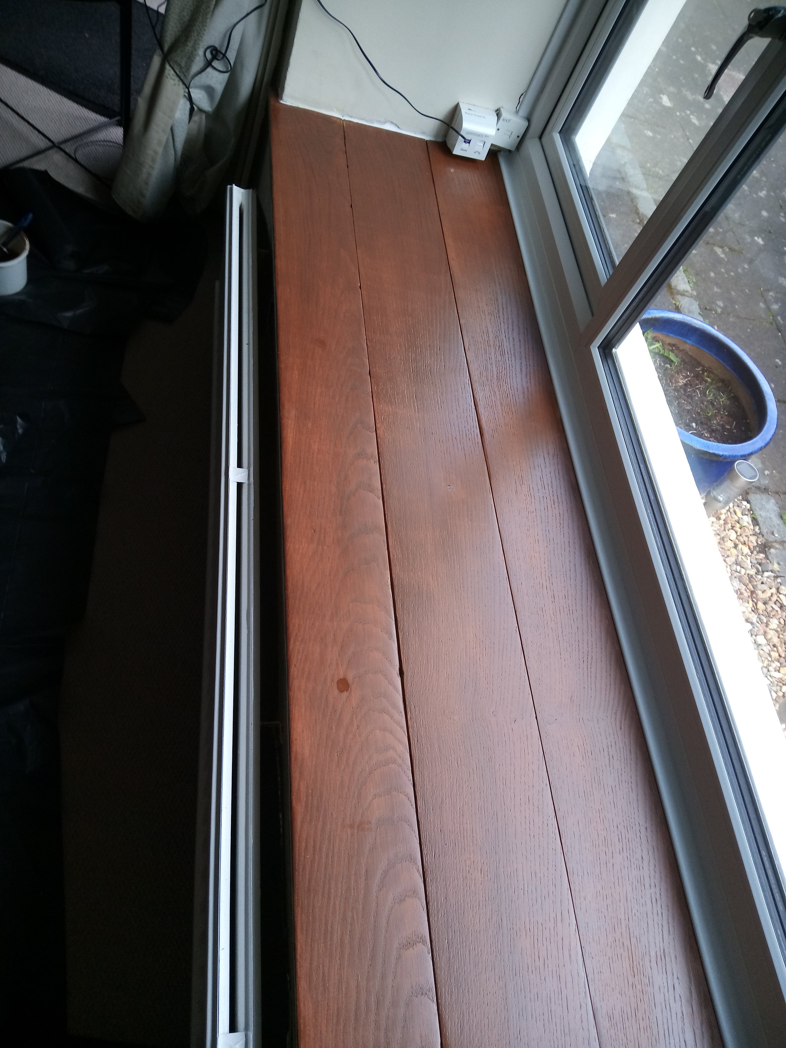 Oak window seat refinished