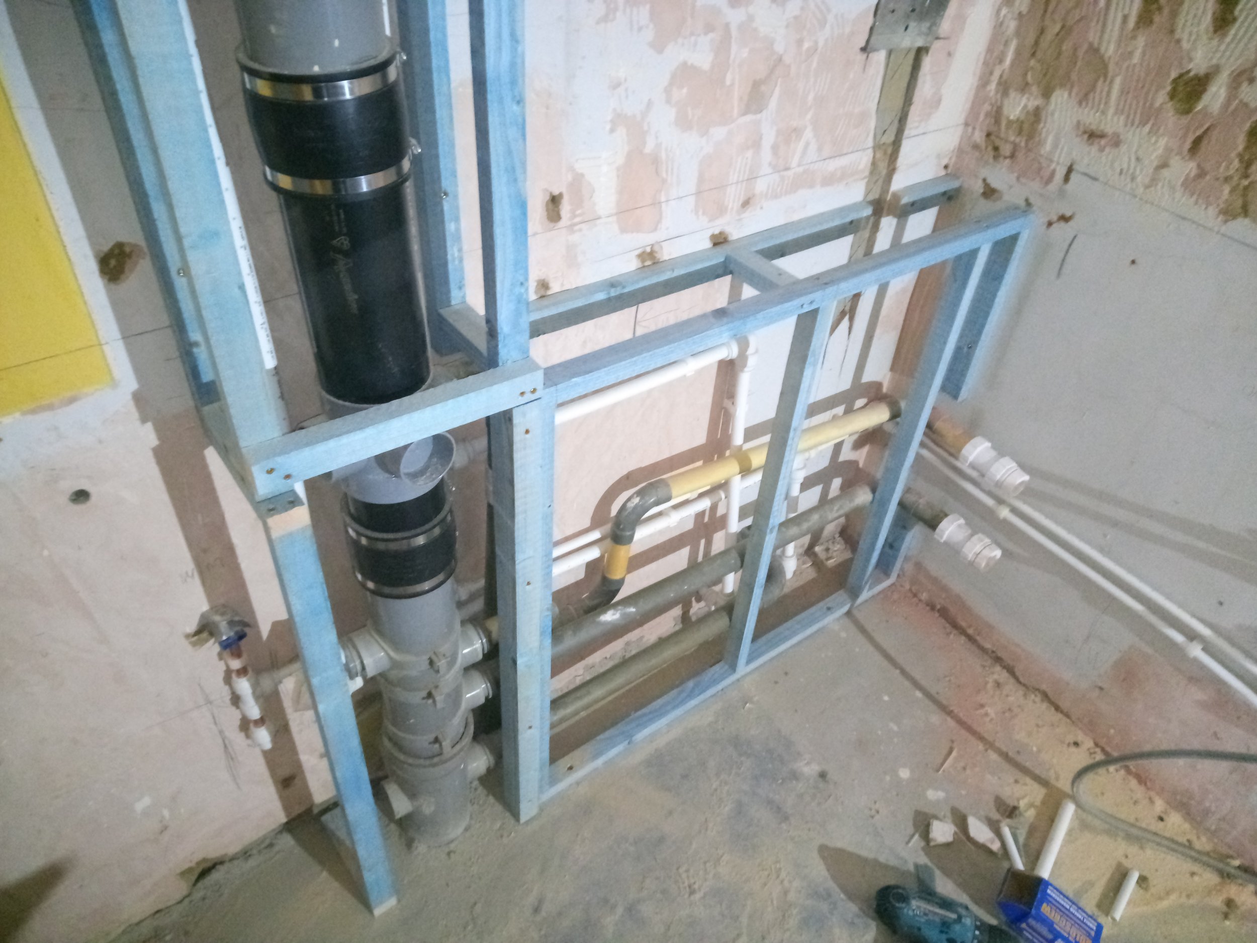 Pipes boxed in