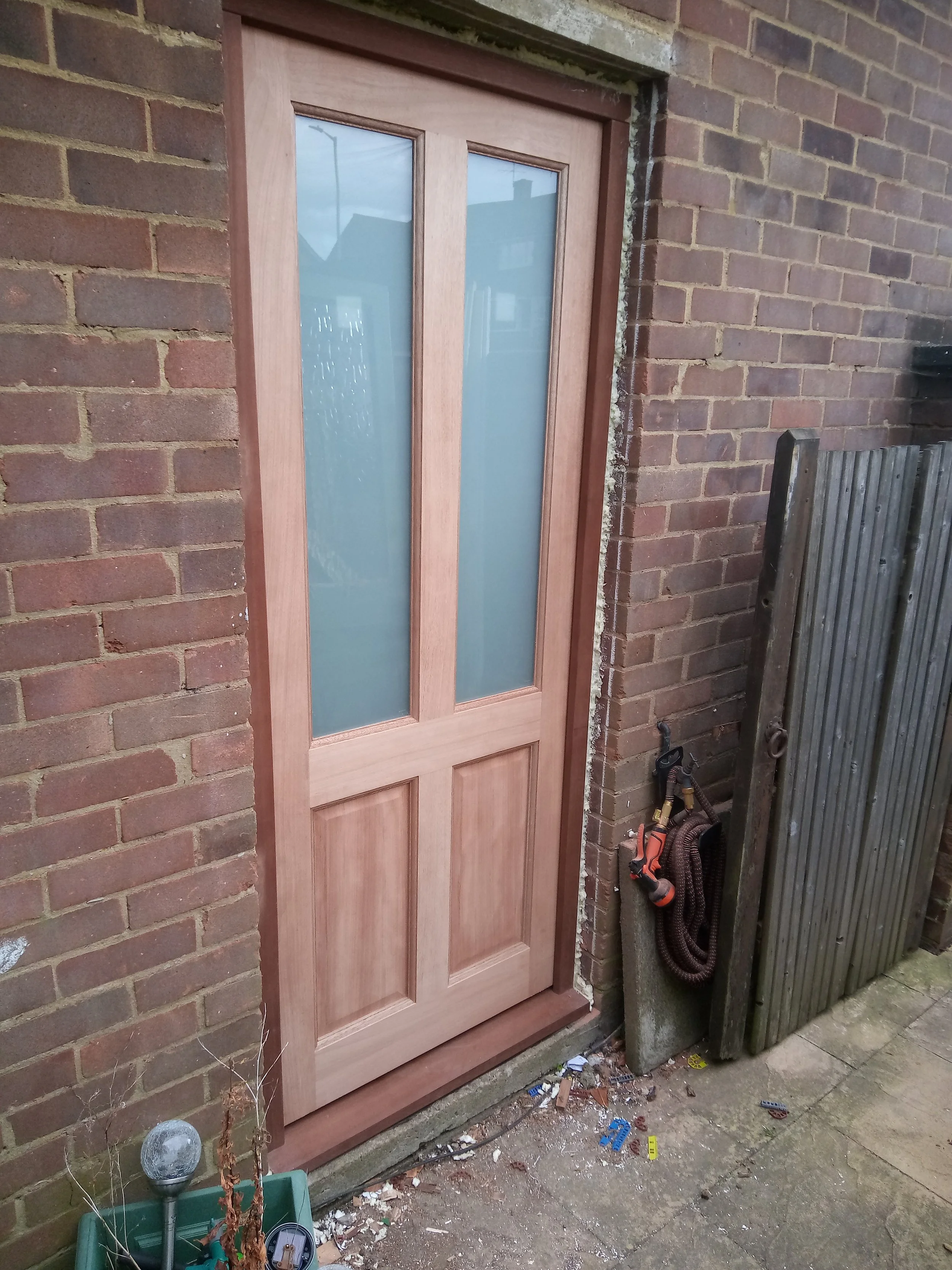 Replacement external door and frame