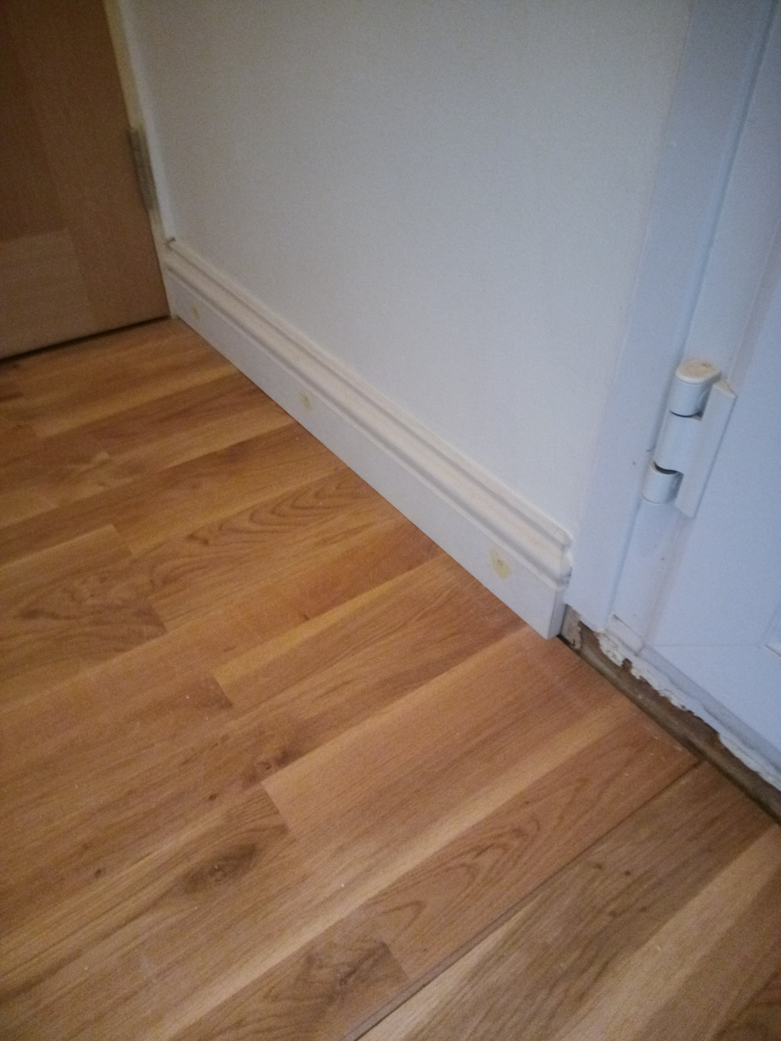 Skirting fitted returned to the wall
