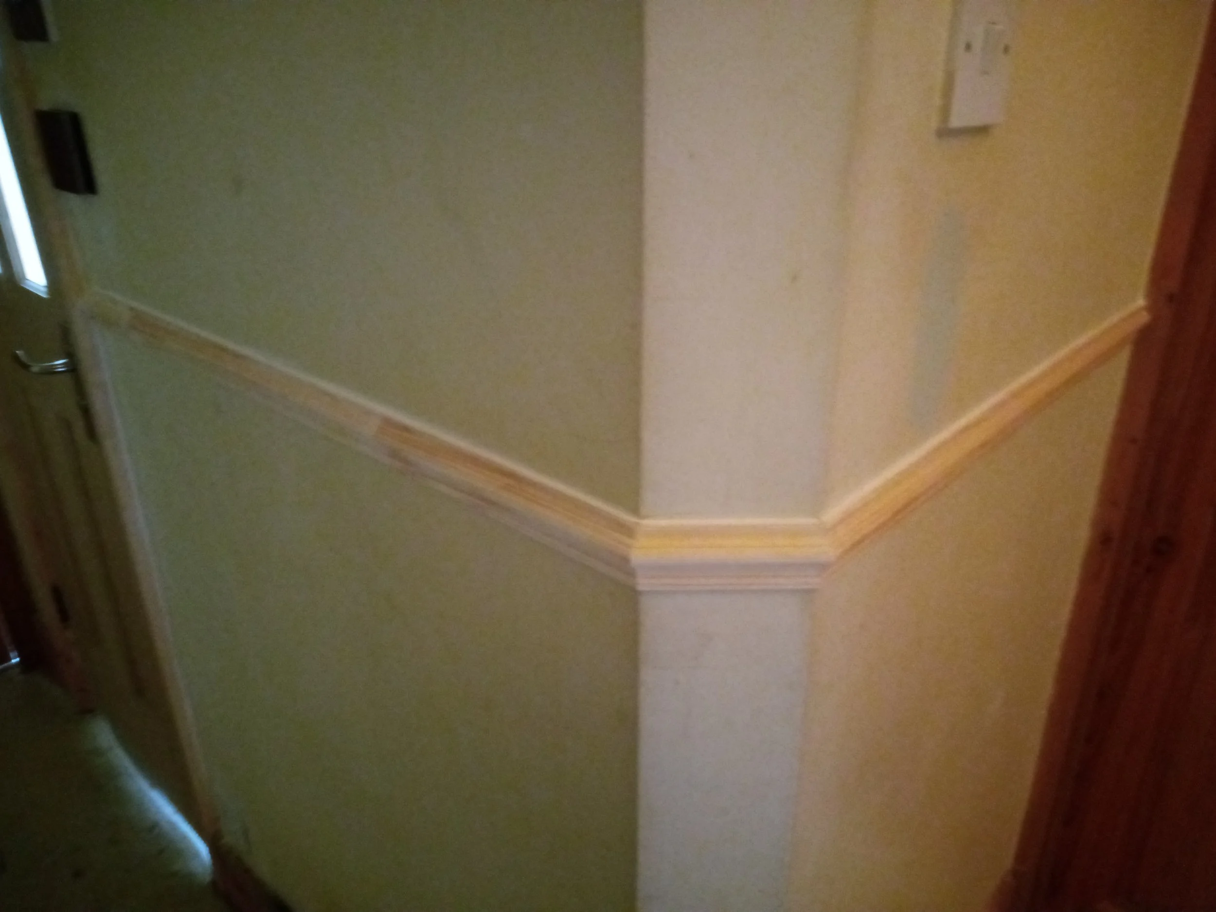 Dado rail fitted to hallway and stairs