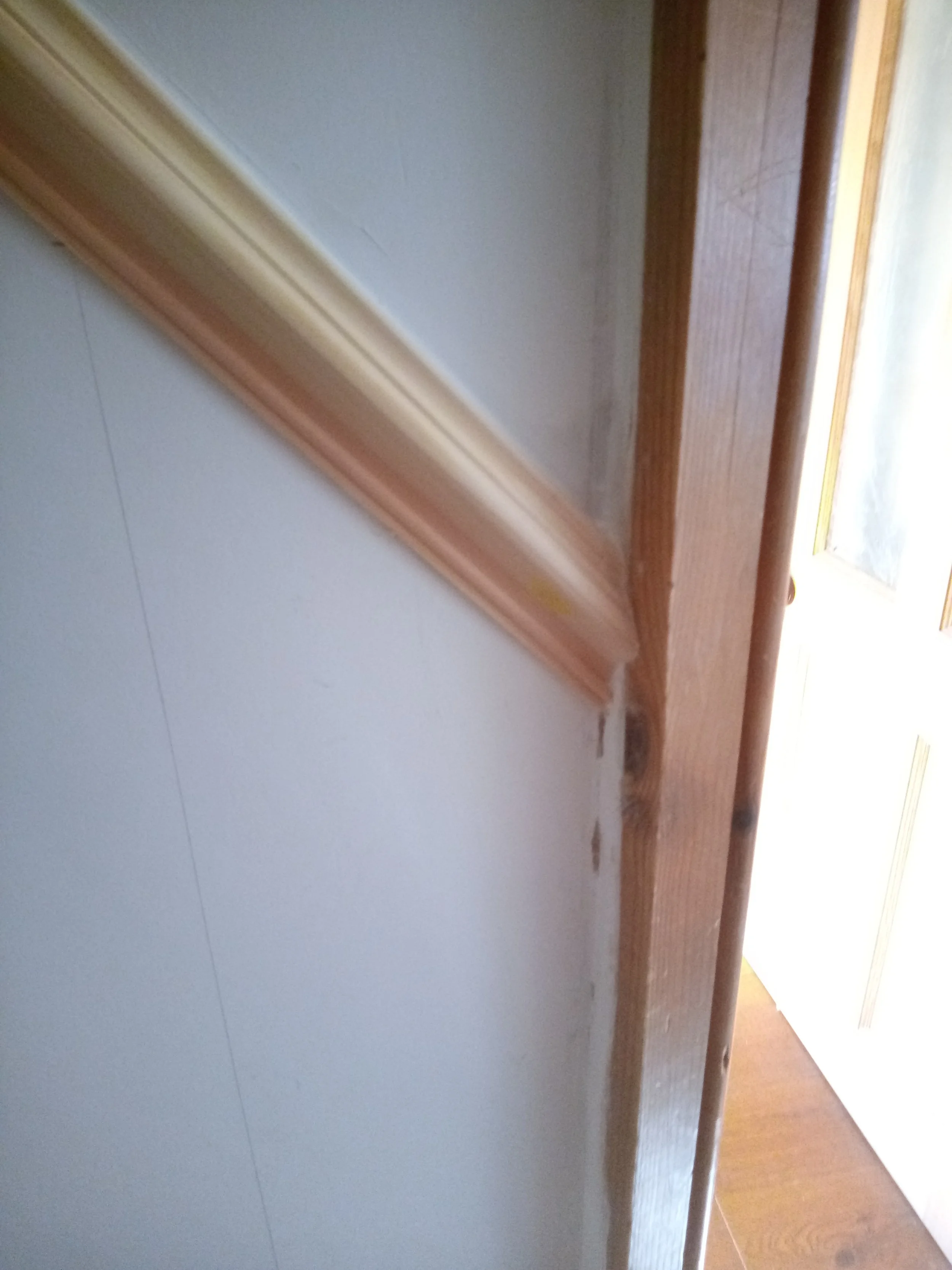 Dado rail fitted to hallway and stairs