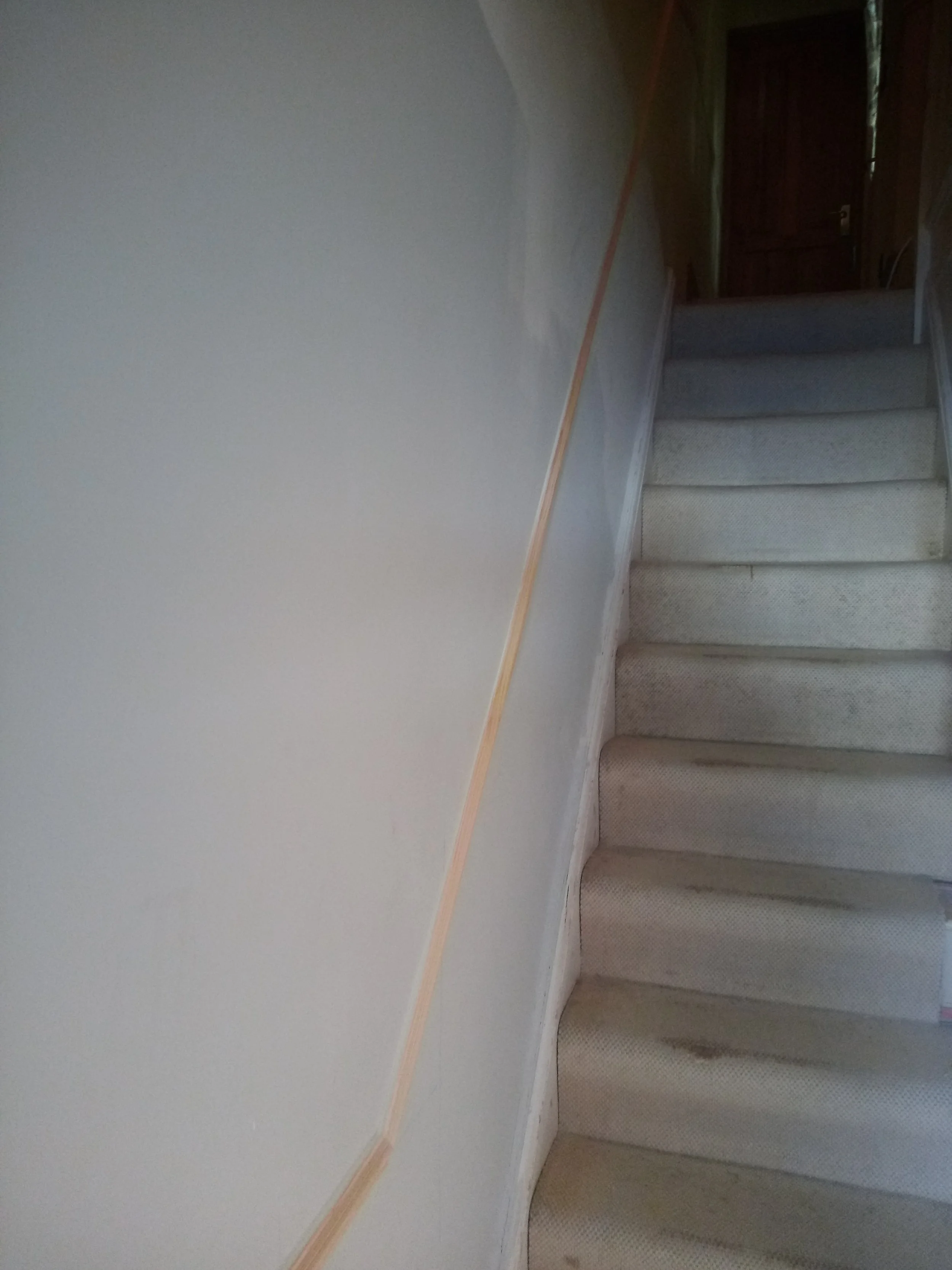 Dado rail fitted to hallway and stairs