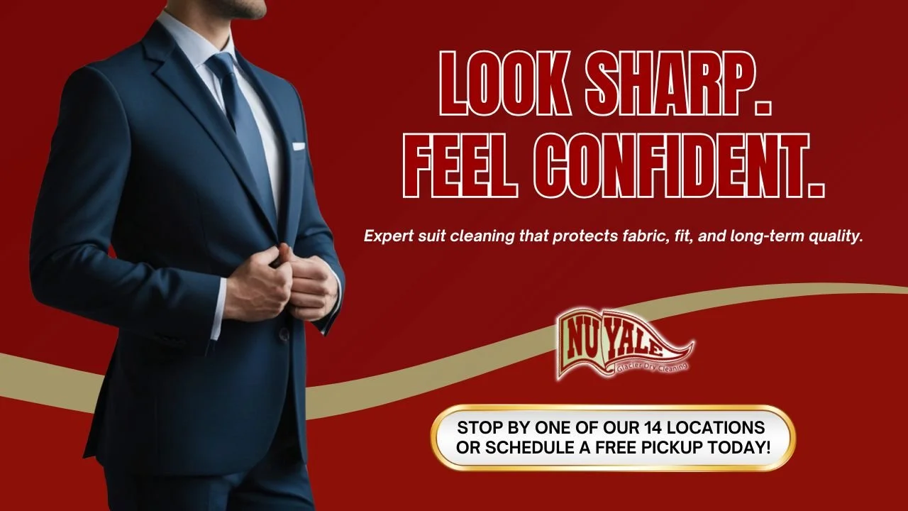 man wearing clean business suit professional dry cleaning Louisville KY