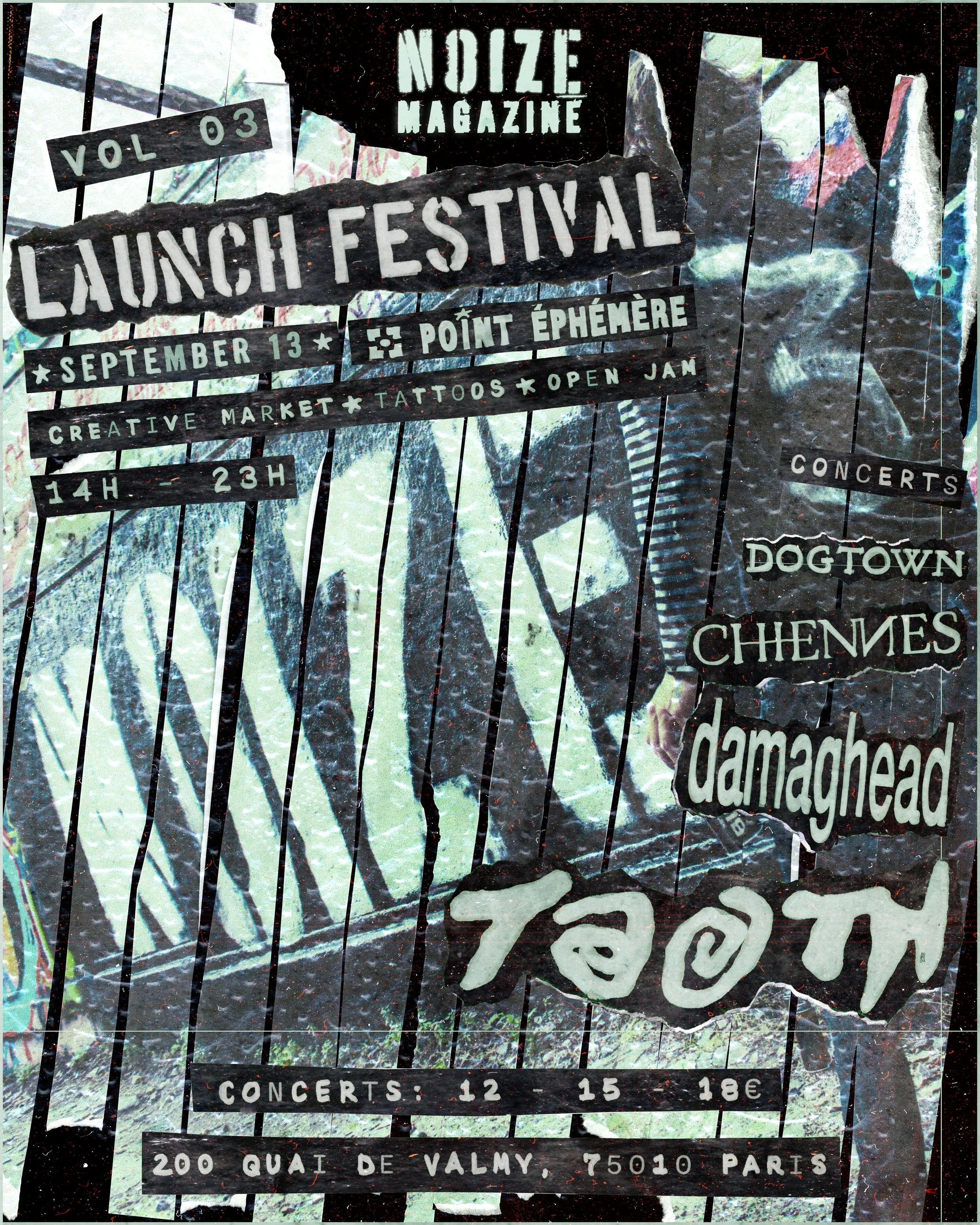 NOIZE Magazine Vol. 3 Launch Festival on September 13th at Point Éphémère Paris