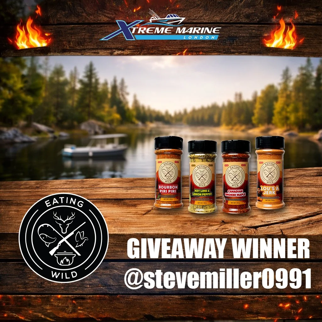 🎉 GIVEAWAY WINNER REVEAL 🎉

Congrats to @stevemiller0991 🎉

You just scored the full Eating Wild giveaway pack 🔥
🌊 Mustang PFD Survival Life Jacket
🎣 Daiwa Regal 2500 Series reel
🧢 2 hats: Xtreme Marine + EW
🌶️ All 4 Eating Wild spices

You&r