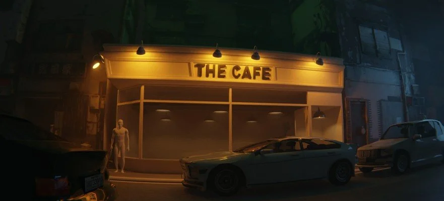 First Test Render of the scene, with rough shape and lighting.