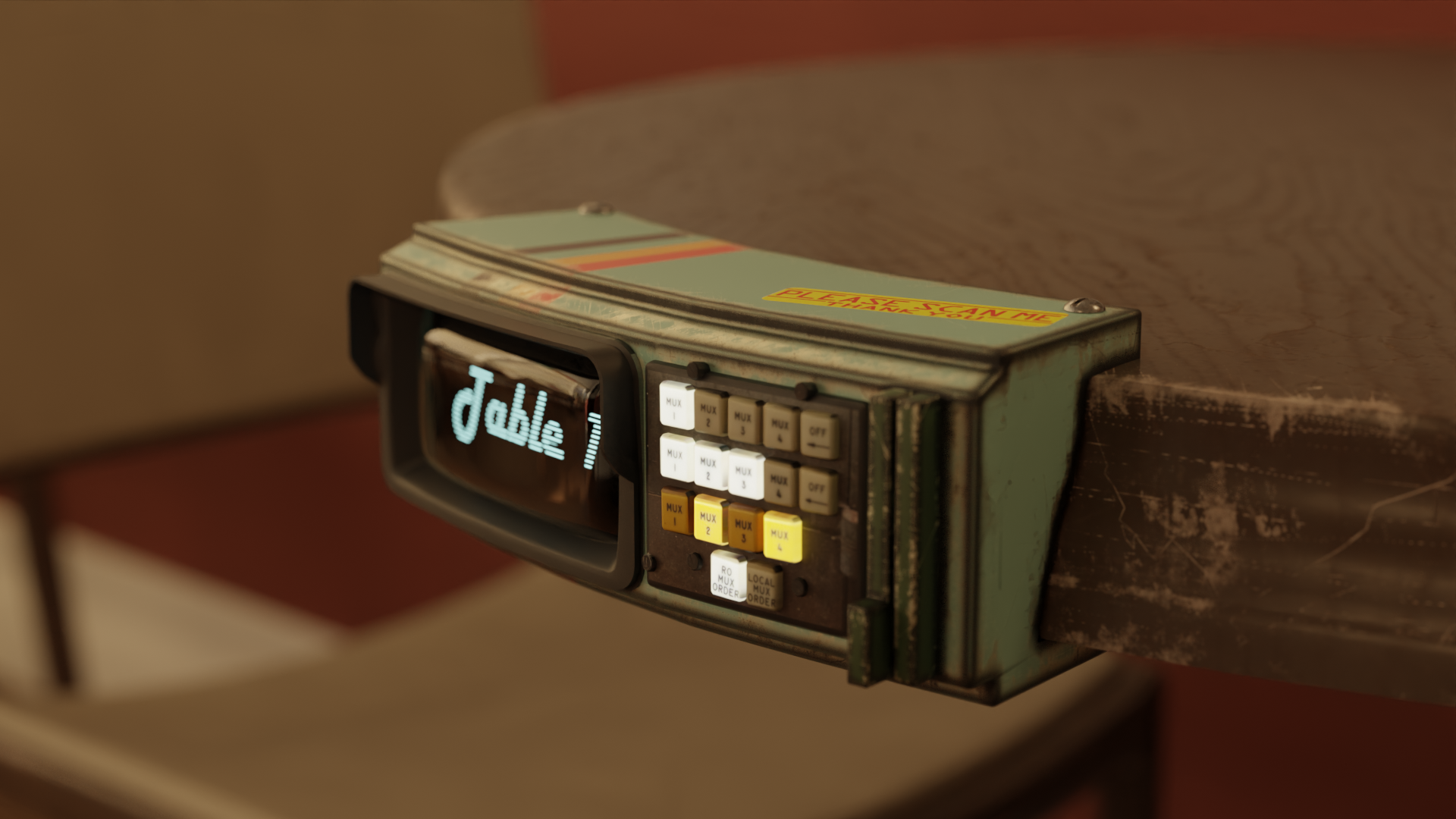 Cyberpunk design of a card pay machine