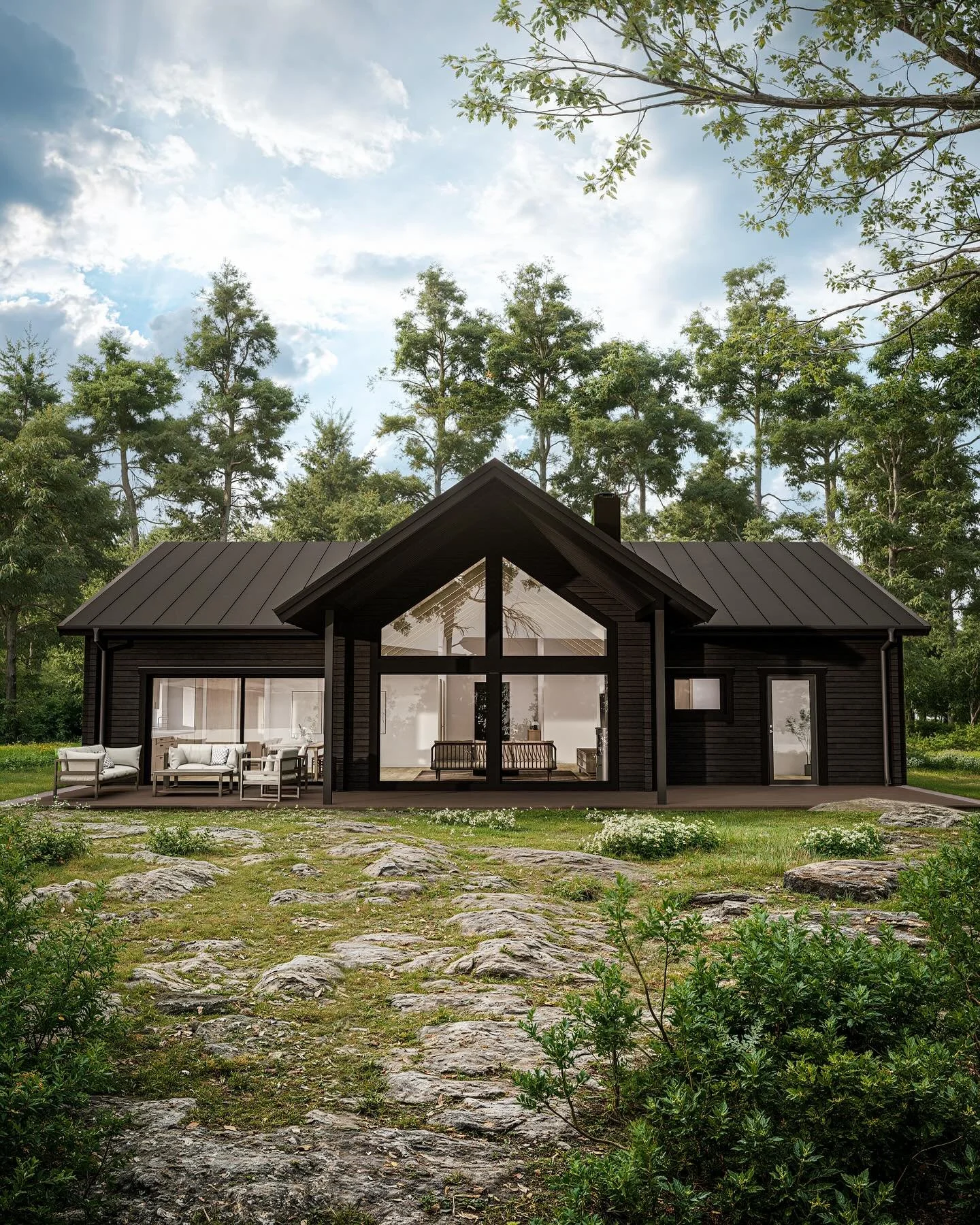 En modern tolkning av den klassiska tr&auml;villan. Svart p&aring; utsidan &ndash; varm och ljus p&aring; insidan. 🌲✨

Stort tack till @hedmanoscar &amp; @othbygg f&ouml;r samarbetet!

Har du ett projekt du vill se ta form p&aring; riktigt? Kontakta