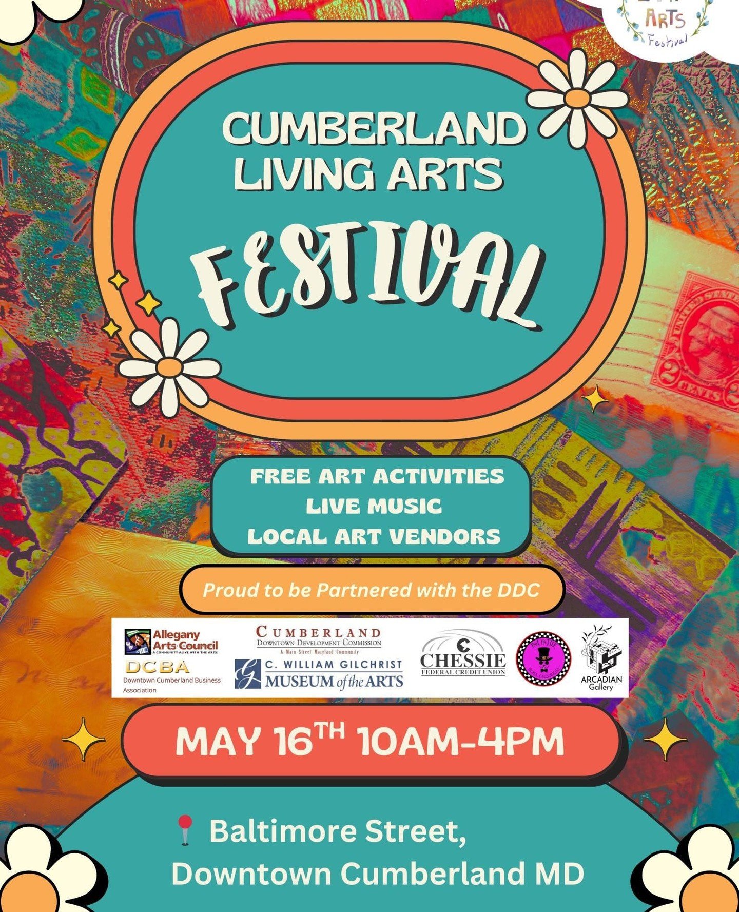 Cumberland's very first Living Arts Festival is happening May 16th &mdash; and Baltimore Street is going to look incredible. 🎨🎶⁠
⁠
Local art vendors. Live music. Good food. Free face painting and creative activities for the whole family. 10am to 4p
