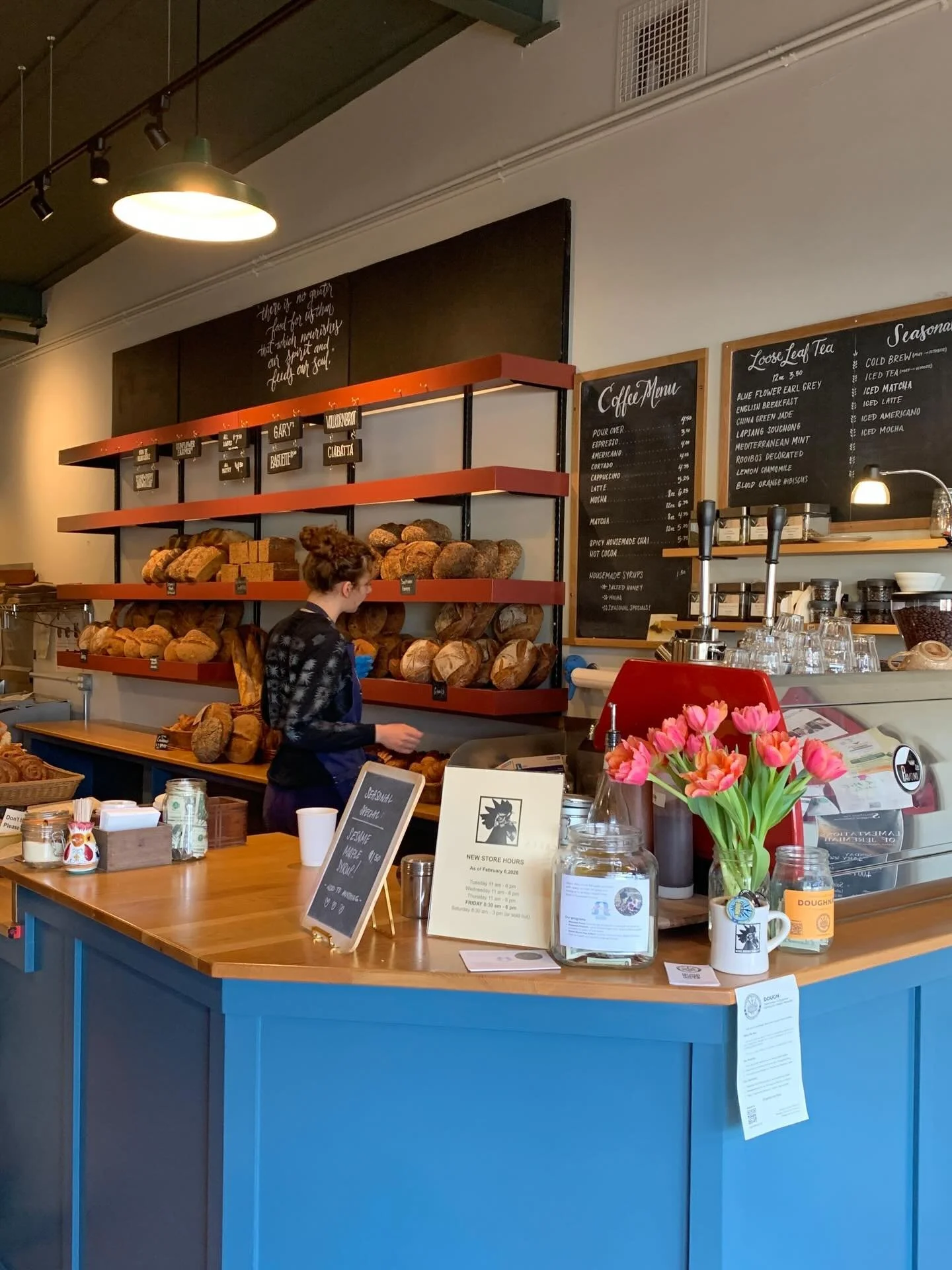 If you've been lusting after the knives being made by the Straffan Forge Collective at ARQ, @wideawakebakery in Ithaca currently has a beautiful selection all made by @baker_studios at the ARQ Barn. 

Even better one shelf over is honey from our frie