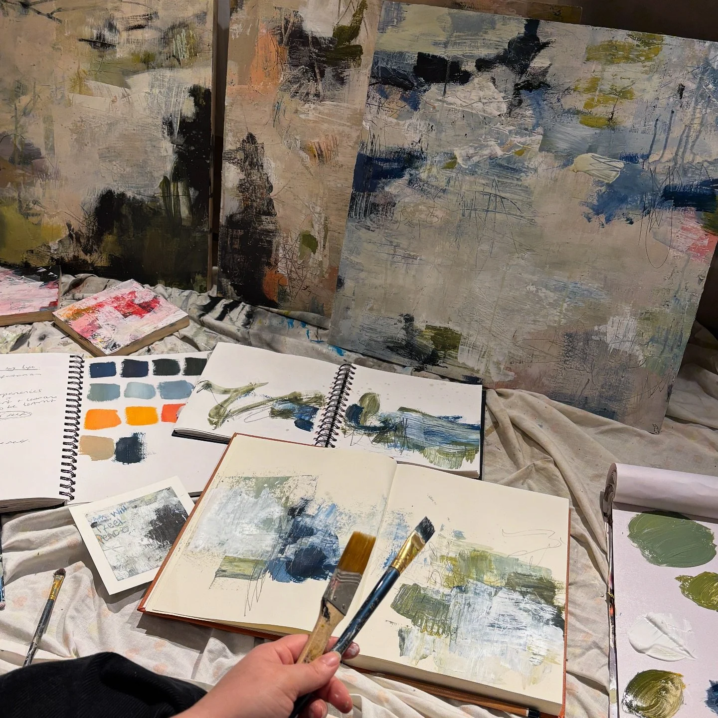 Lots of emotions happening last night and I just needed to get something out on paper/panel. No major breakthroughs but the act of doing something other than think really helped. 

#abstractart #art #contemporaryart #abstract #artist #painting #artwo