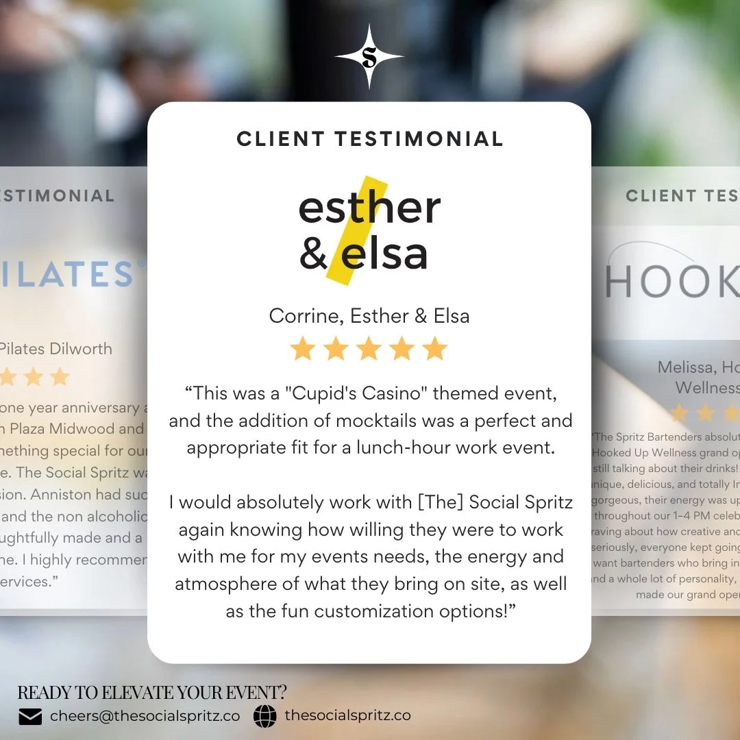 There&rsquo;s nothing sweeter than hearing how our mocktails elevate your events 🥂✨ Here&rsquo;s what one of our amazing clients, @estherandelsa, shared after their event:

&ldquo;I found [The] Social Spritz through another event in the city, and re
