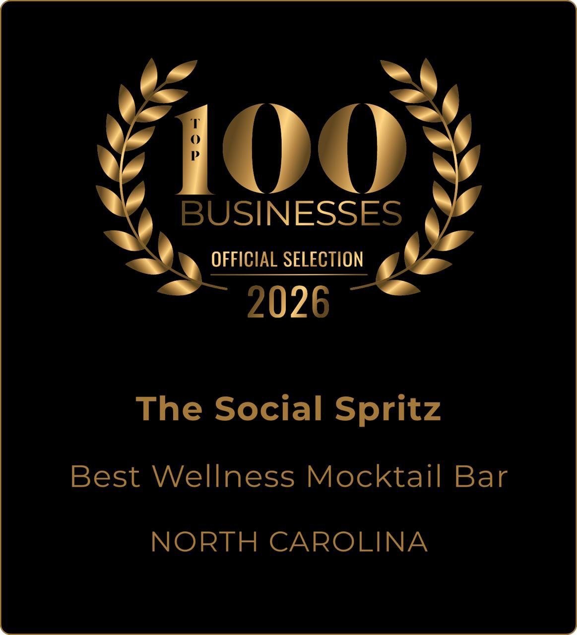 Honored and grateful ✨

The Social Spritz has been selected as the Best Wellness Mocktail Bar in North Carolina as part of the Top 100 Businesses. 🤍

This recognition means so much to us as we continue creating elevated, intentional, and inclusive d
