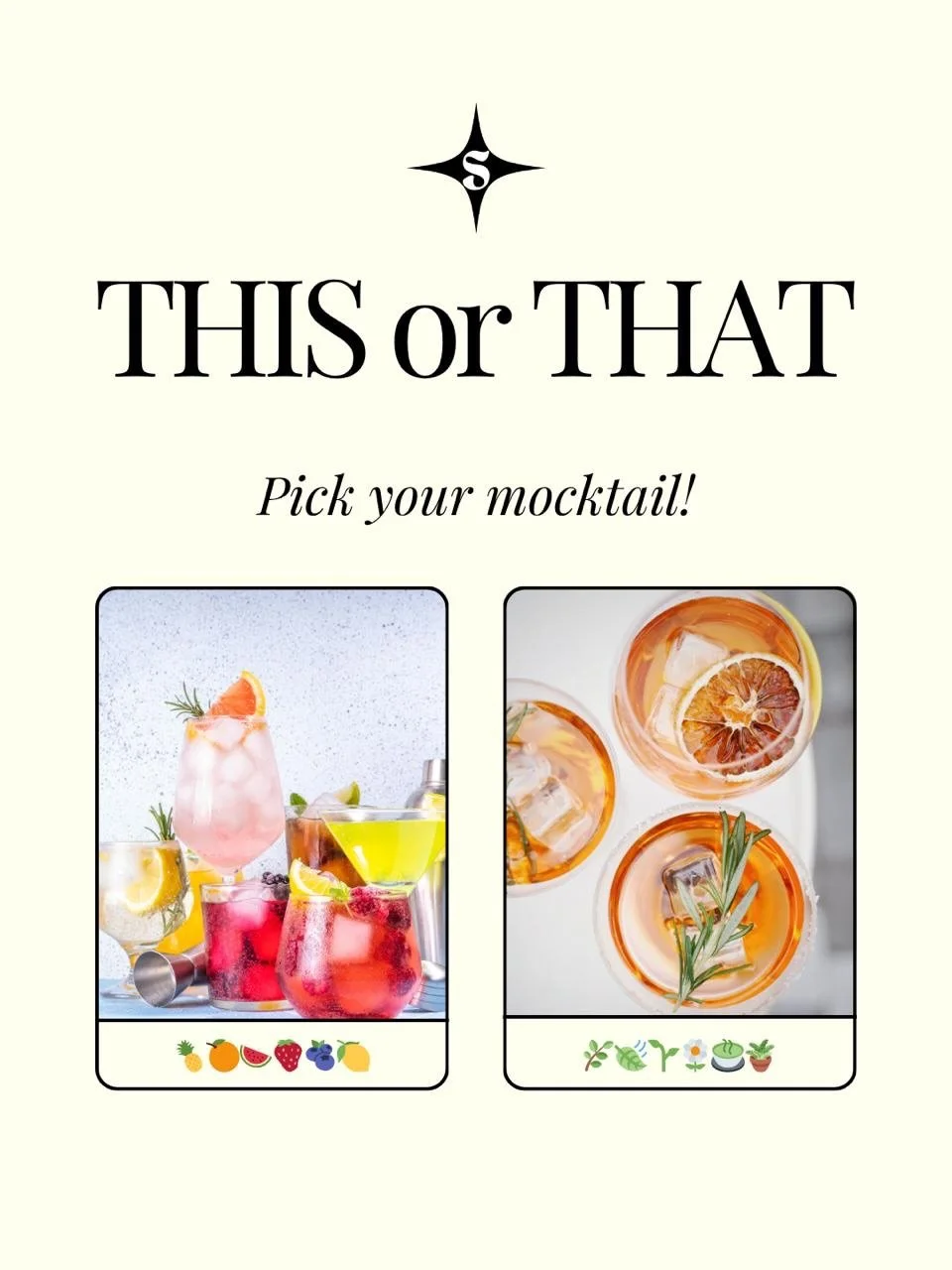 This or That? 👇✨

What&rsquo;s your go-to sip?

🍉 Fruity Mocktails
🌿 Herbal&ndash;Earthy Mocktails
🍸 Zero-Proof Classics
💮 Adaptogen-Rich Elixirs

Are you craving something bright and juicy, or smooth and grounding? Tell us what you&rsquo;re ord