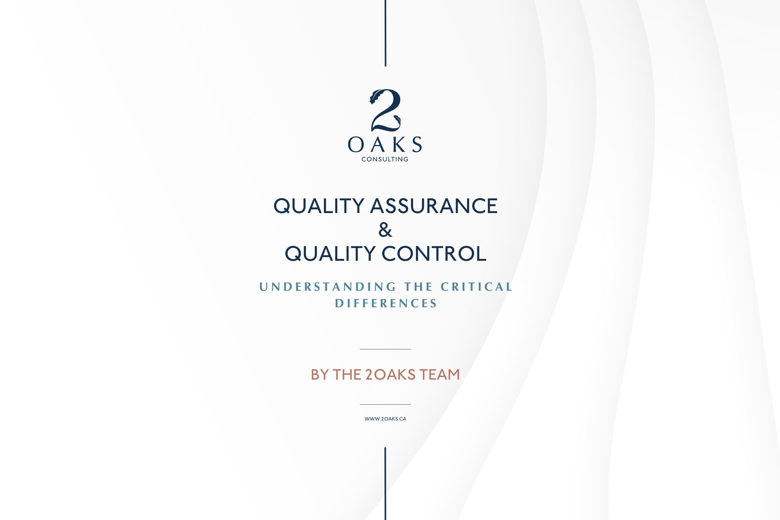 QUALITY ASSURANCE &amp; QUALITY CONTROL