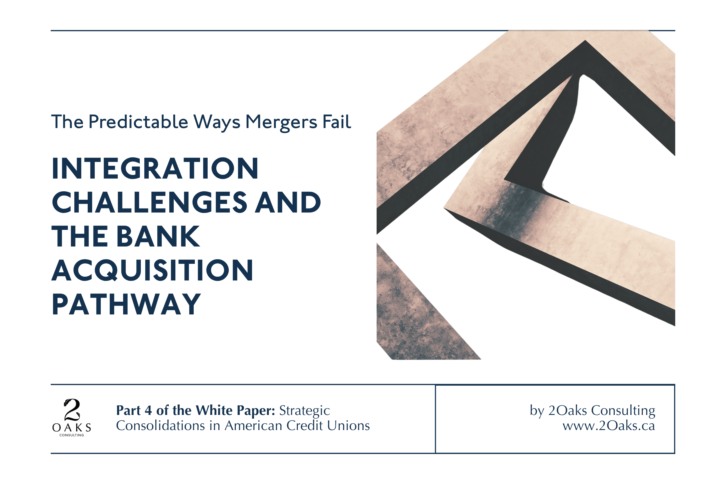 Blog cover: Integration Challenges and the Bank Acquisition Pathway, Part 4 of the 2Oaks U.S. Credit Union M&A white paper series.