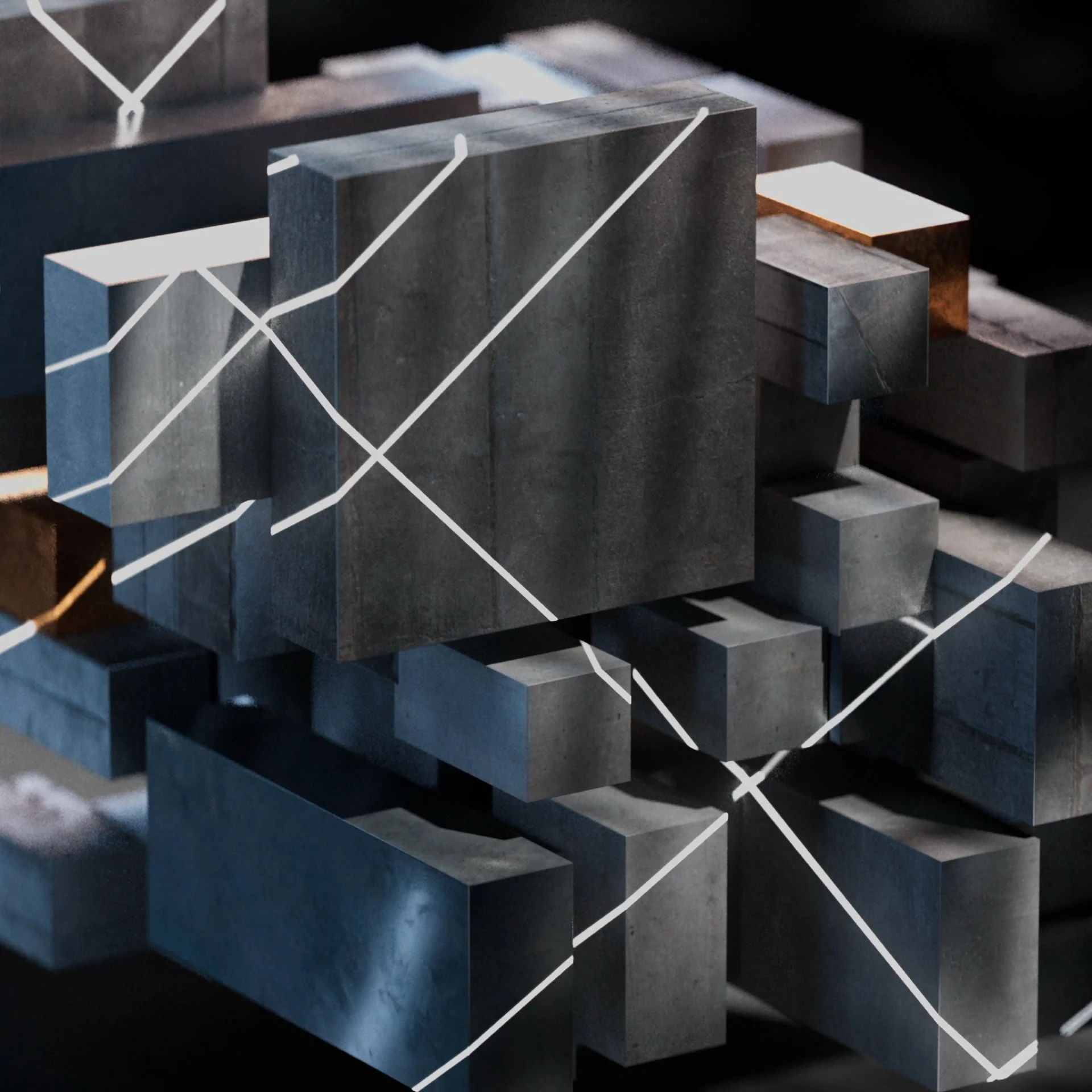 a study on shifting surfaces, resisting the idea that anything is fixed. Laser lights move across the forms—what is seen, what is surveilled, what’s obscured, what refuses to be named? How can a body in flux be contained?