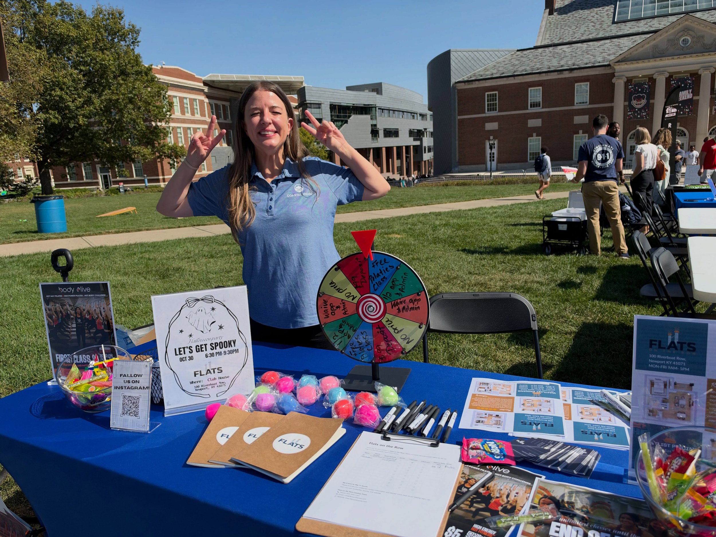 Hey, Bearcats! 🐾❤️🖤

📍 Flats on the Row is hanging out at the UC Housing Expo today! 🏡✨

Looking for your next place to call home? Stop by our table, say hi, and learn why Flats on the Row could be your perfect fit! #FlatsOnTheRow #UCHousingExpo 