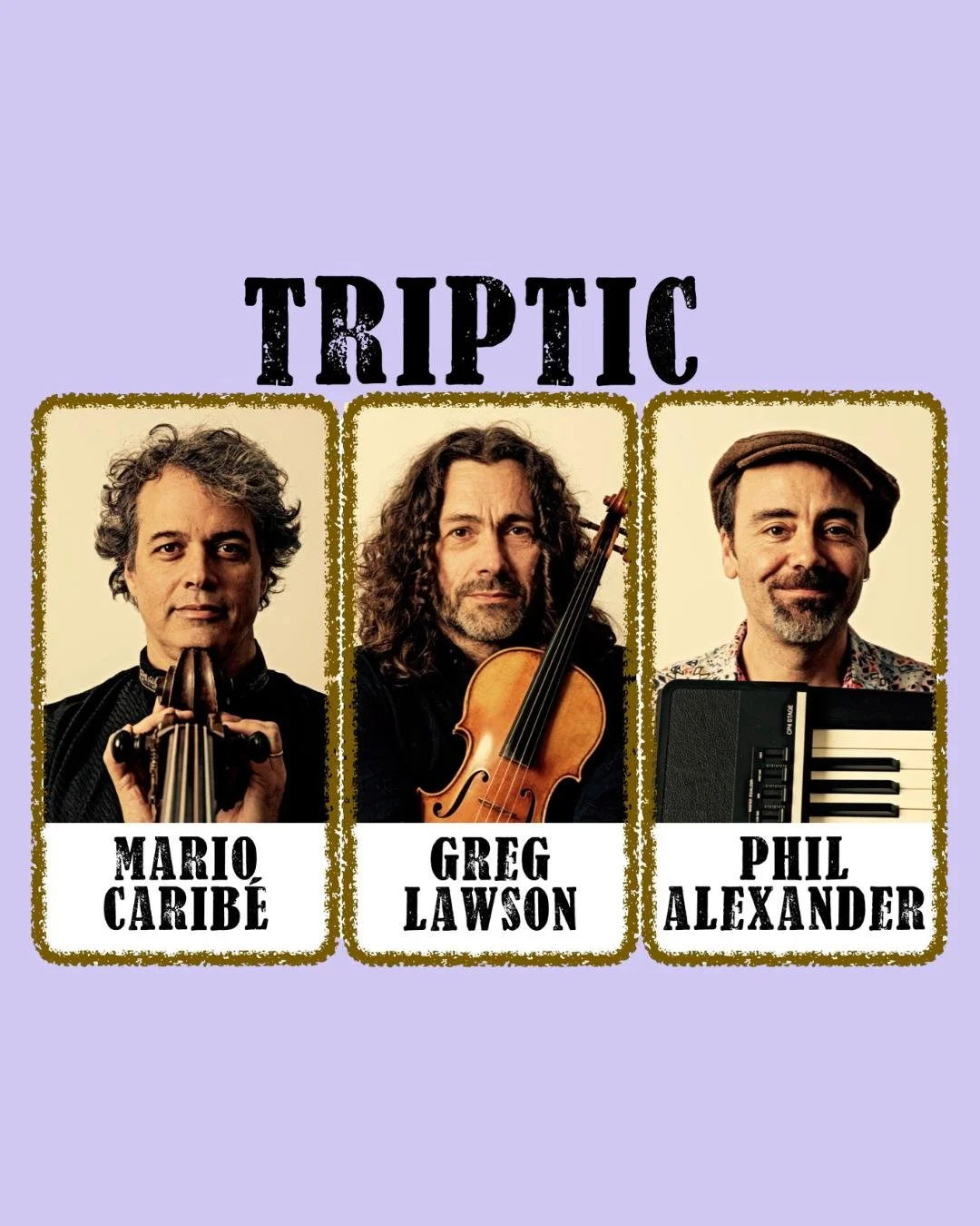 Greg Lawson, masterful bass groover Mario Carib&eacute;, and magpie pianist/accordionist Phil Alexander, unite to form Triptic - joining us on Friday 29 May at @traversetheatre!

A spellbinding fusion of tango, klezmer and folk-inspired originals, Tr