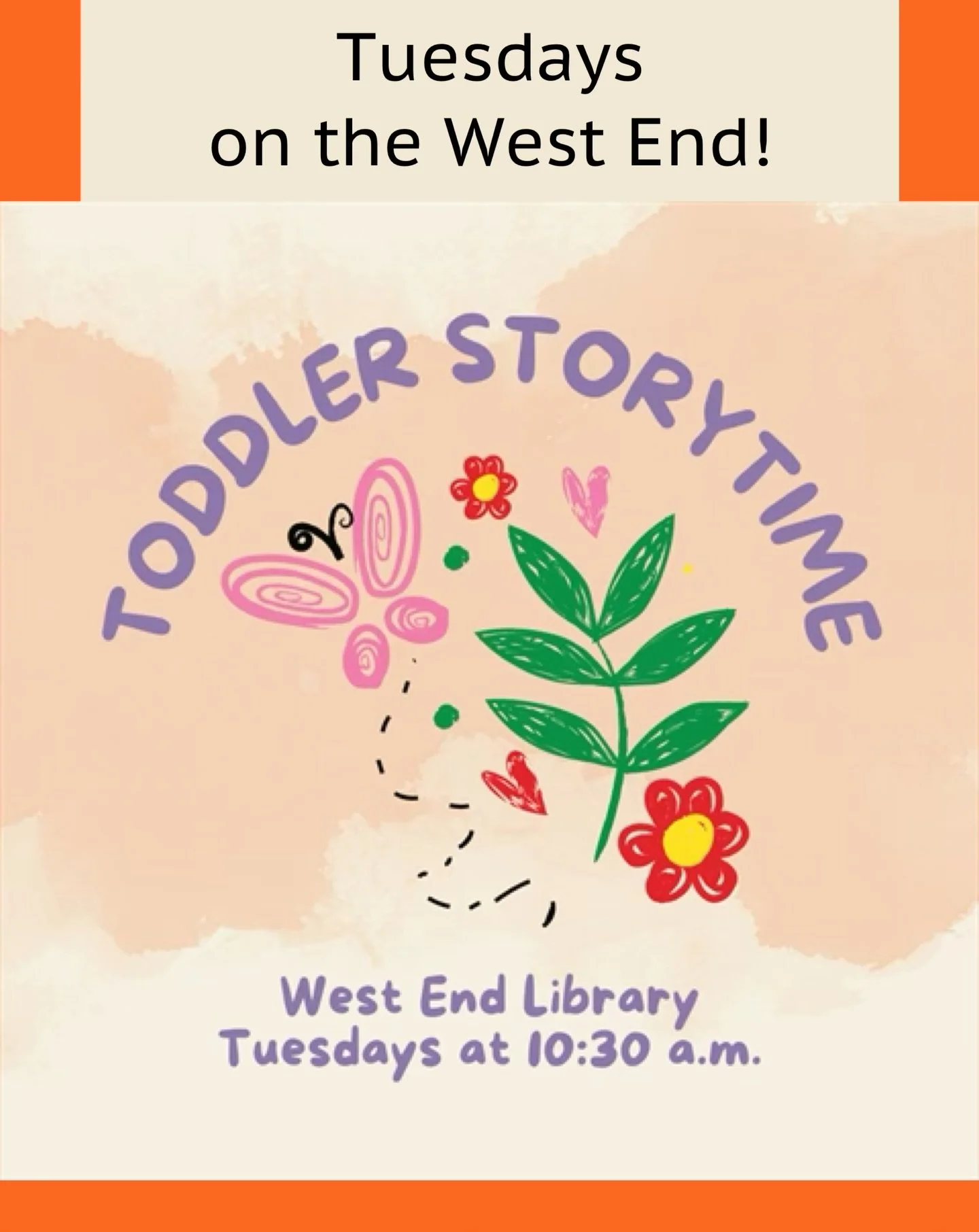 Toddler Storytime is a FREE 20-30 minute program that uses stories, songs, fingerplays, and movement to help young children ages 1-3 years old develop word and sound recognition, gain background knowledge of how the world works, and encourages famili