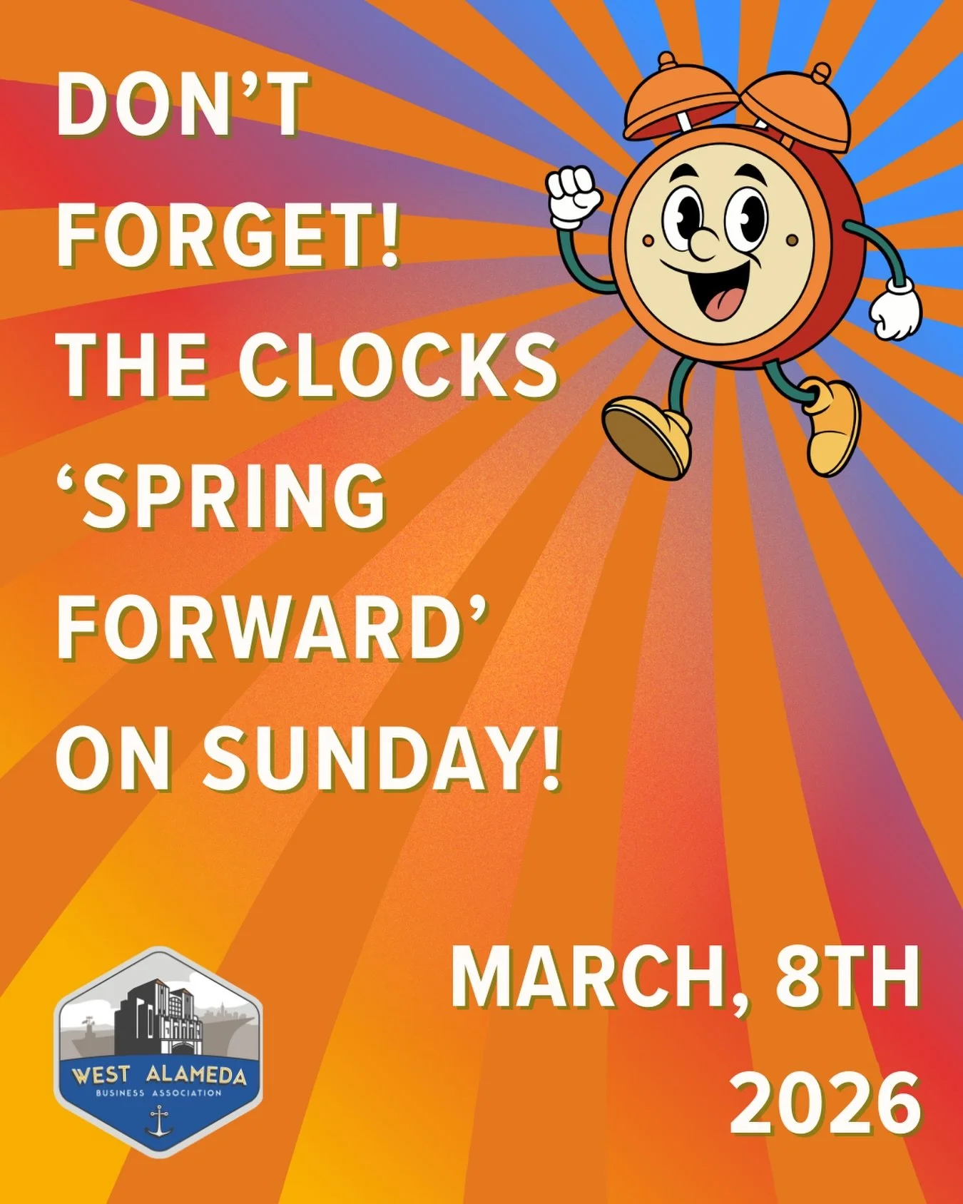 Hey Friends,

Here&rsquo;s your reminder that we&rsquo;ll be &lsquo;Springing Forward&rsquo; this Sunday, March 8th! 

Be good to yourself and ease into spring at one of our award winning restaurants and coffee houses for brunch, a smoothie, pick-me-