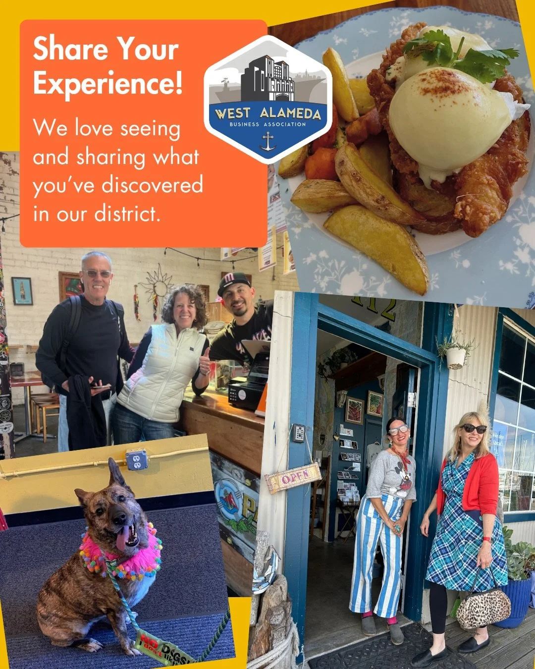 Share Your Experience in the West Alameda Business District with our followers. 📸 

Follow These Simple Steps:

Tag @westalamedabusiness in your photos or reels, invite us to be collaborators - then everyone who follows our account will see your pos
