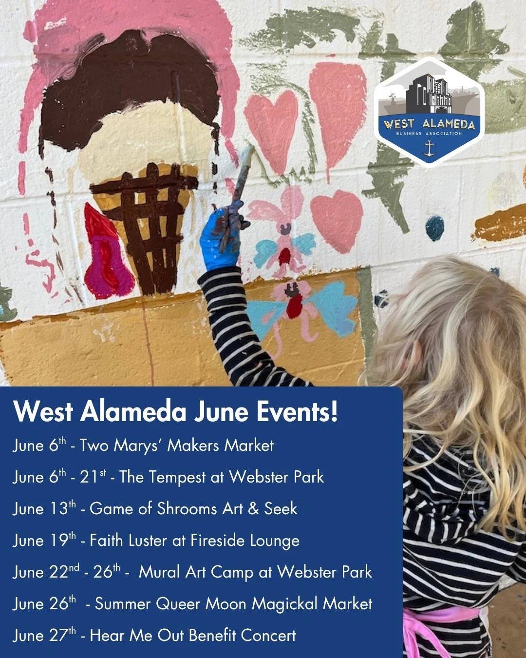 June is jammin&rsquo; on the West End - Join us in West Alameda, CA!

✅ June 6th from 11am to 4pm at 
Two Marys&rsquo; Makers Market! 
Meet crafters , makers, vintage sellers, enjoy food, &amp; more (including exciting offerings from @facesbyliliana 