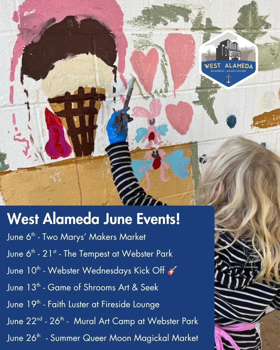 June is jammin&rsquo; on the West End - Join us in West Alameda, CA!

✅ June 6th from 11am to 4pm at 
Two Marys&rsquo; Makers Market! 
Meet crafters , makers, vintage sellers, enjoy food, &amp; more (including exciting offerings from @facesbyliliana 