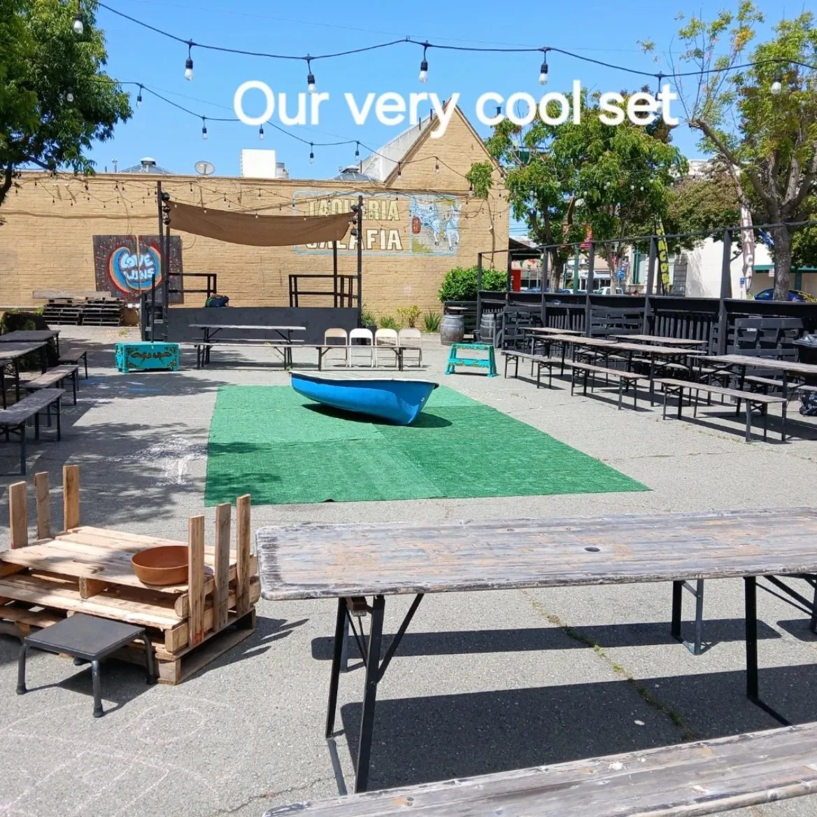 The Tempest has officially kicked off as of yesterday 🌊🌞🎭

Check the schedule and join the fun!

🌊 
June 6, 7, 13, 14, 20, &amp; 21st at 4pm 

Free Admission, all donations benefit the Alameda Food Bank @thefoodbankplayers 

Webster Park
1435 Web