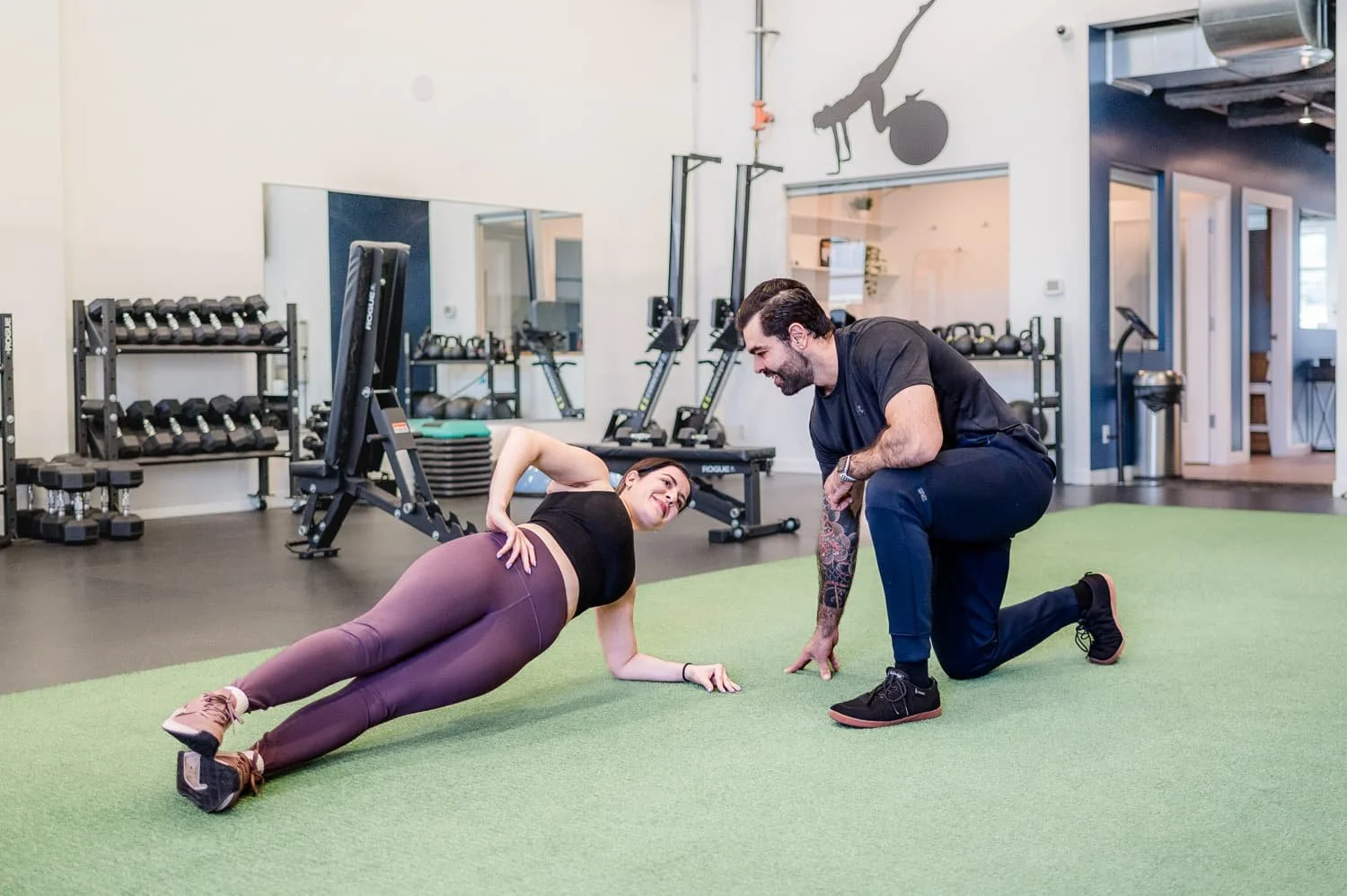certified personal trainer in north vancouver coaching a client at life studio during a functional fitness session