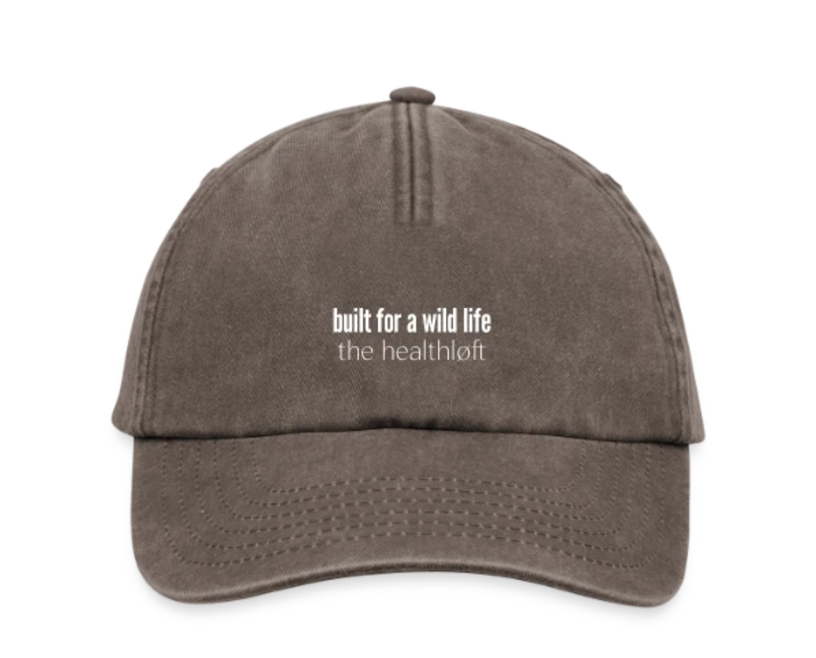 Relaxed Vintage Cap dark brown 'built for a wild life'
