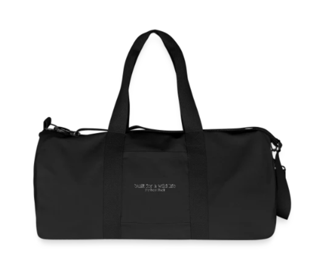 Recycelte Duffle-Sportbag schwarz 'built for a wild life'
