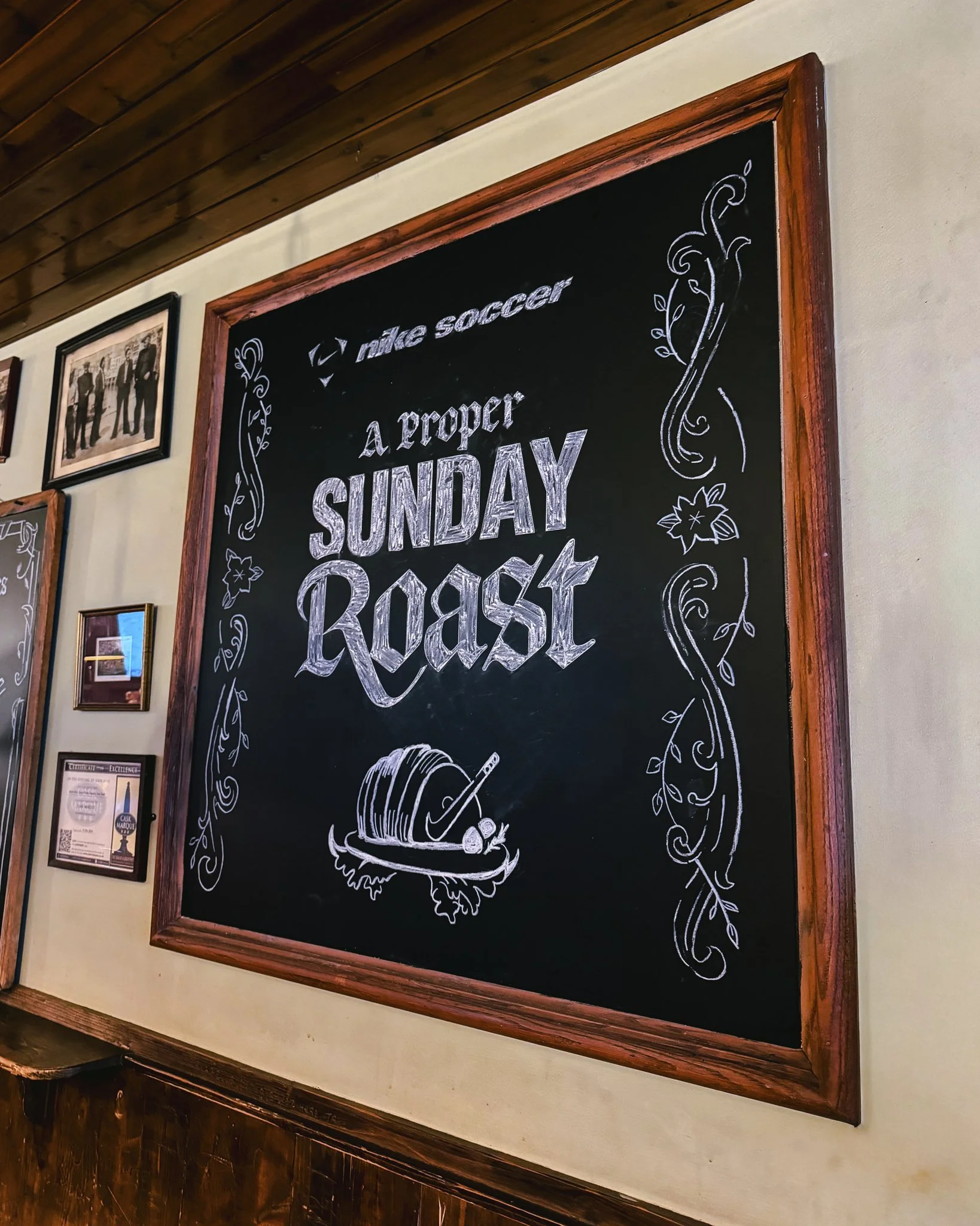 Hand-drawn chalkboard sign created for Nike’s A Proper Sunday Roast event