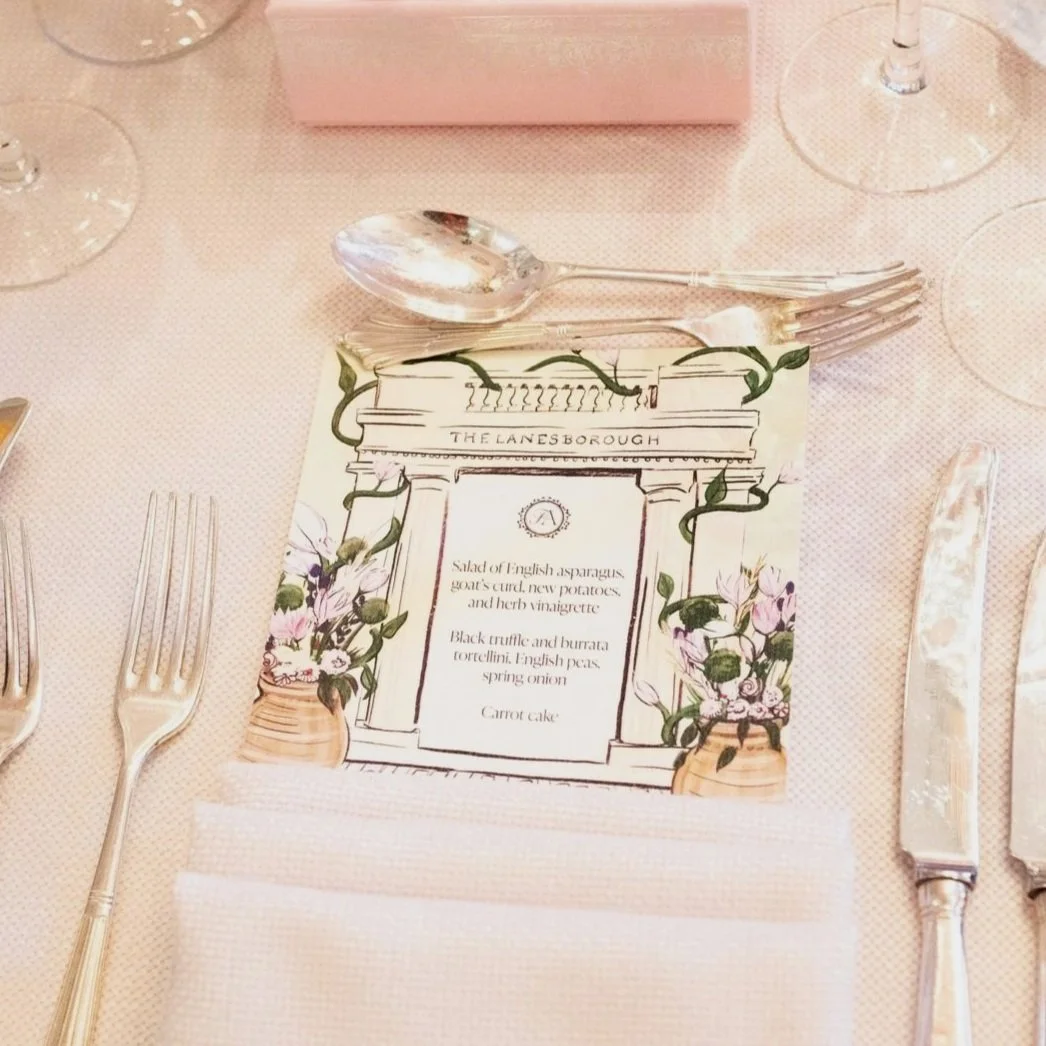 A custom hand drawn menu for a baby shower
