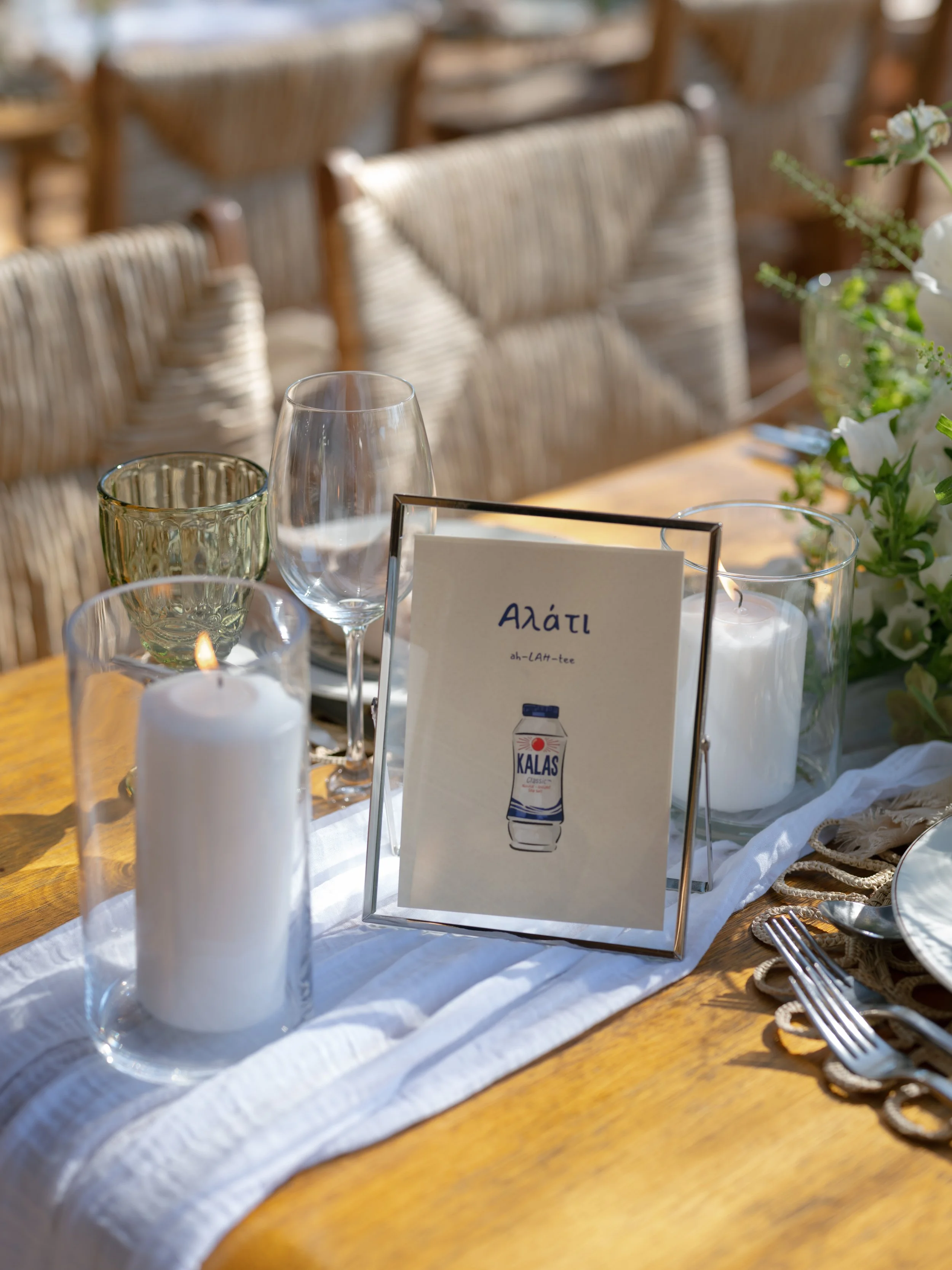Custom wedding stationery with illustrated table numbers