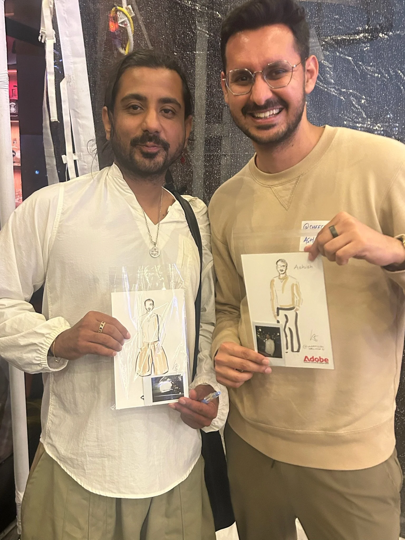 Adobe event guests with personalized portraits illustrated live by Unofficial Halimah Schmidt