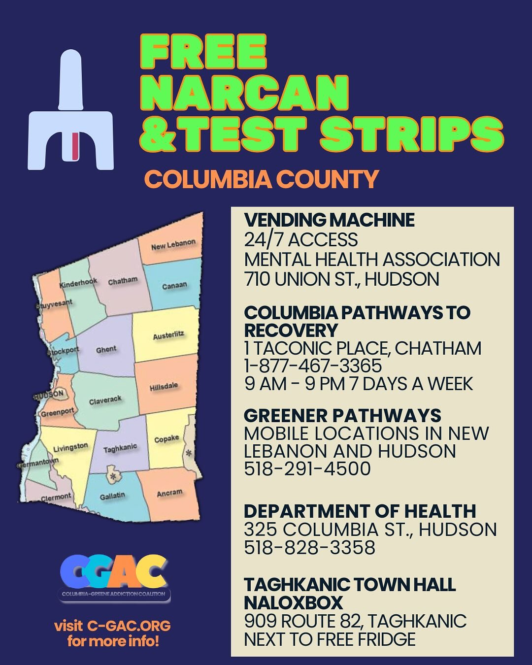 Visit C-GAC.org for more info on where/how to access free supplies as well as info on local organizations run by people who know how you feel and how to help.  #neveruseone #testdrugs #narcansaveslives