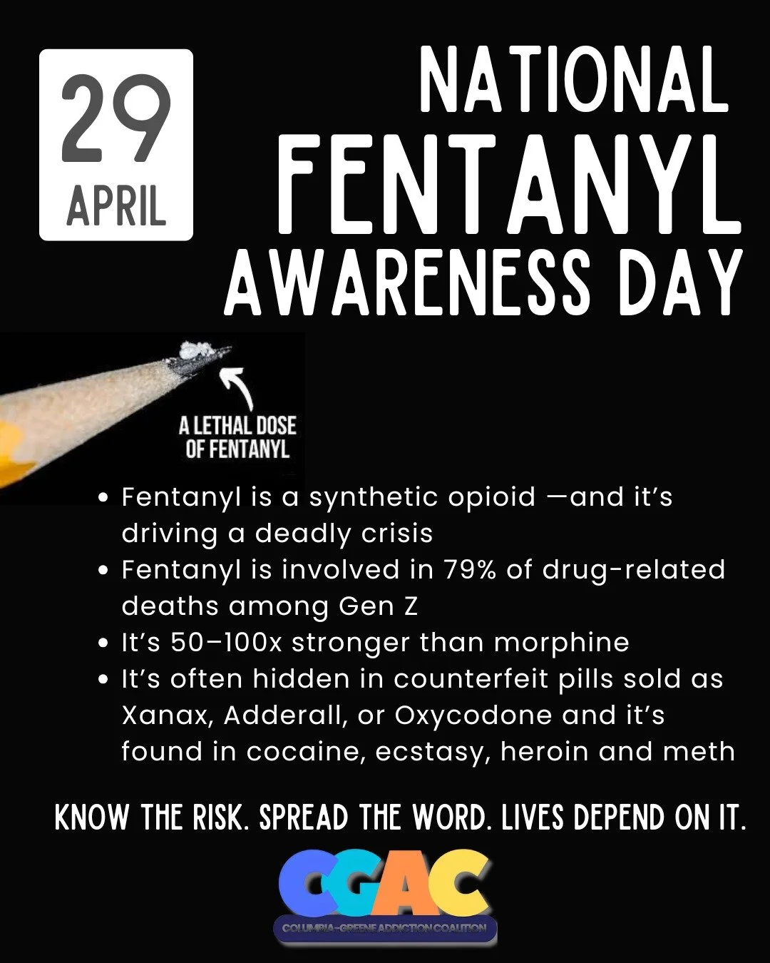 Today is about learning, sharing, and looking out for each other. Illicit fentanyl is often found in fake prescription pills being sold on social media and in communities&mdash;and many people don&rsquo;t even realize the risk.

Let&rsquo;s spread aw