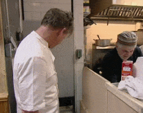 Gordon Ramsey dumbwaiter "Hello? Hello? Hello?"