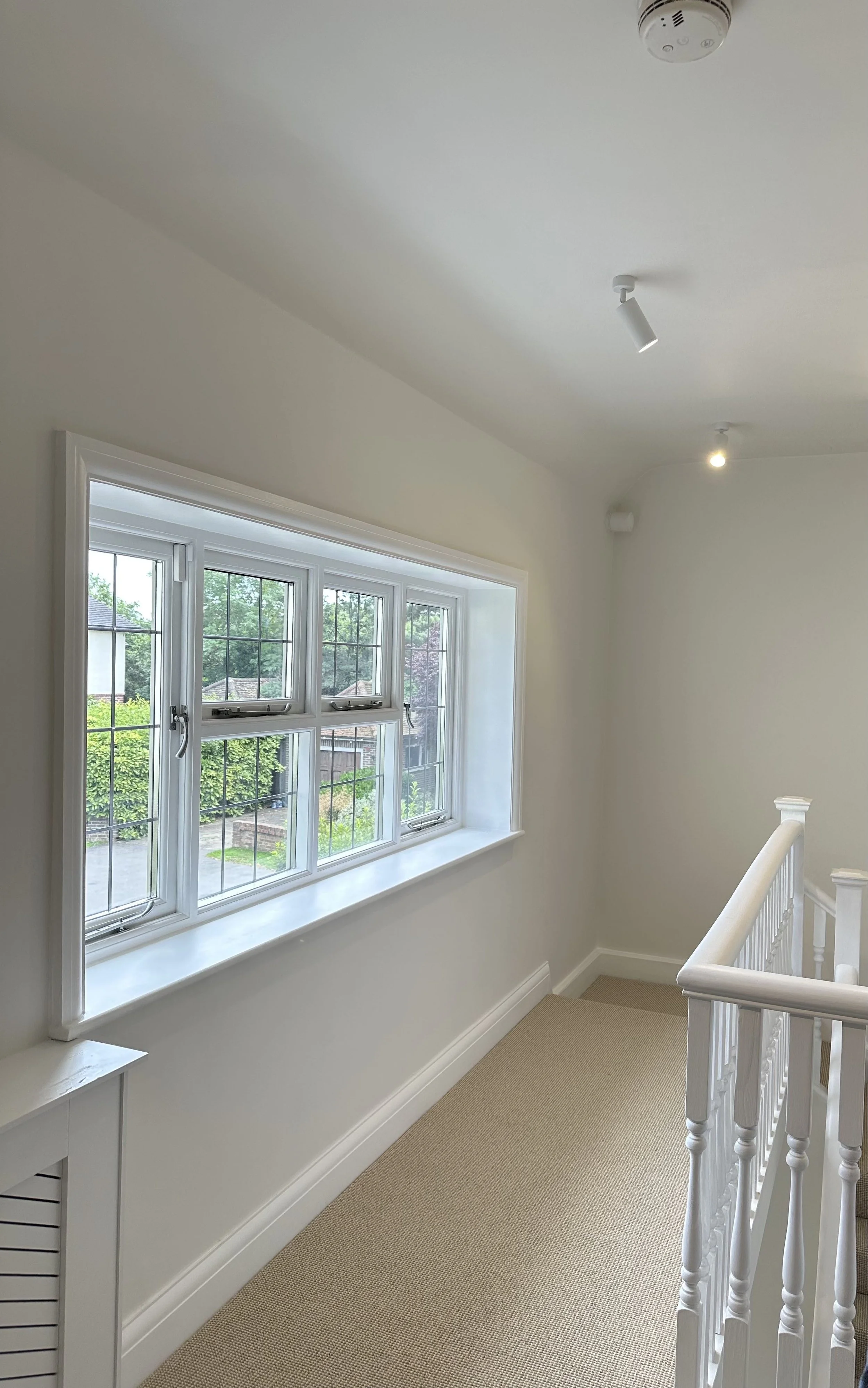 Renovated landing with fresh paint, spotlights and new carpet, Wimbledon