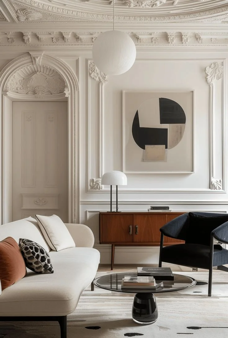 room with midcentury and contemporary furniture