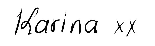 Handwritten text that says 'Karina xx'