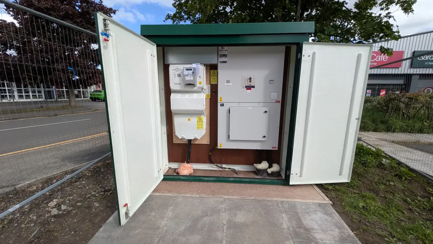 Commercial electrical distribution kiosk for EV charging infrastructure