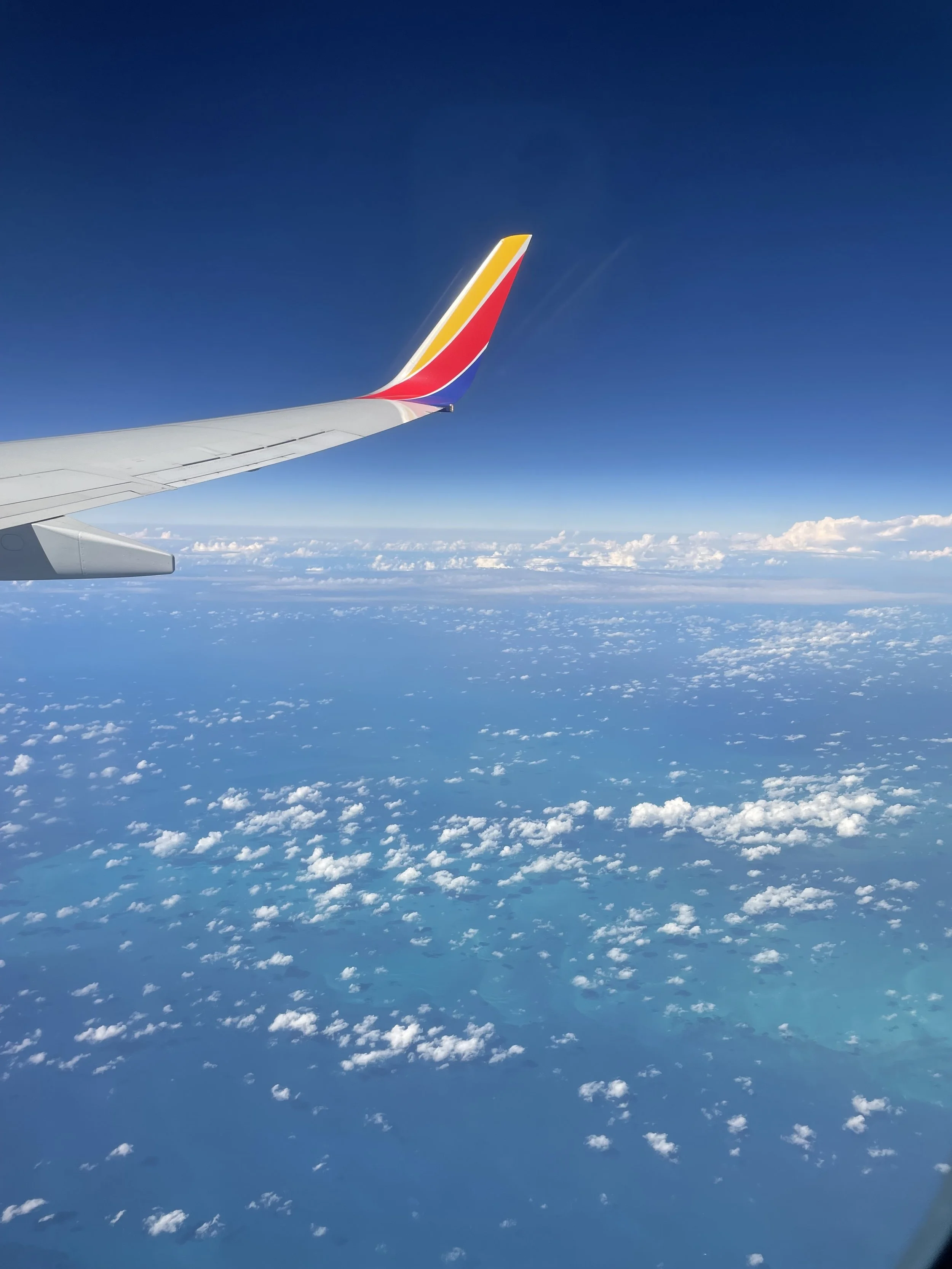 Flight over the Caribbean