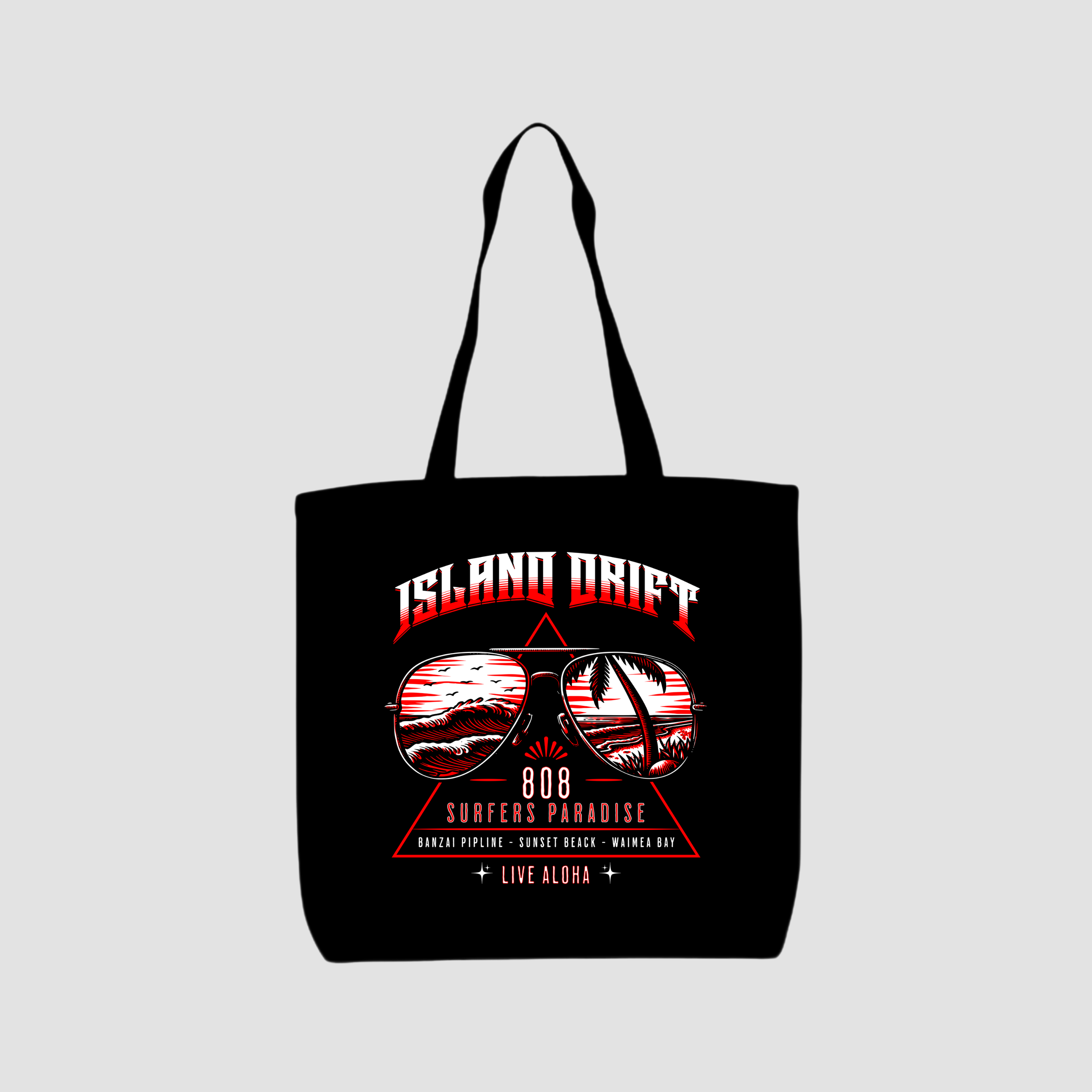 ISLAND DRIFT SUN SHADES LARGE TOTE BAG