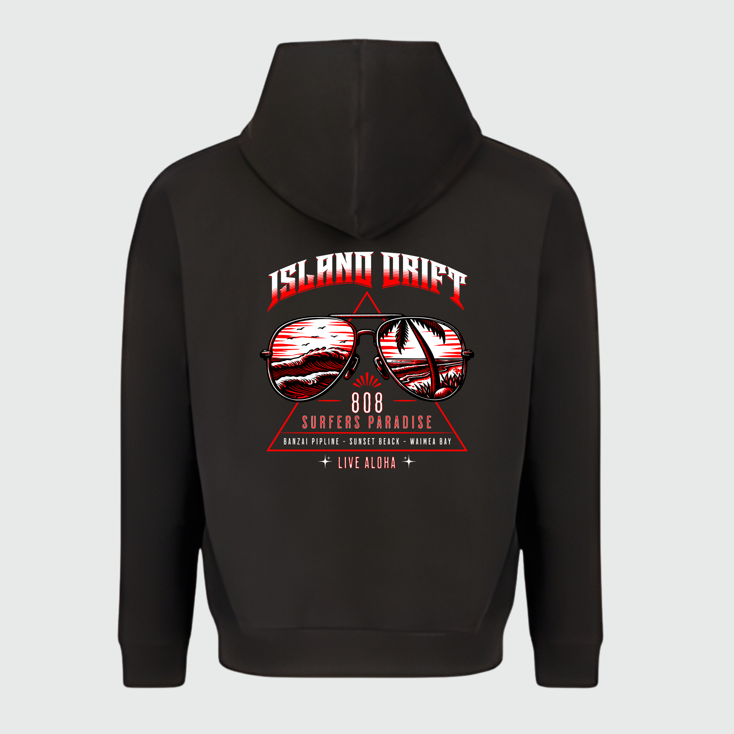 ISLAND DRIFT SUN SHADES ULTRA PREMIUM HEAVY WEIGHT 15.5 OZ. STREETWEAR HOODIE